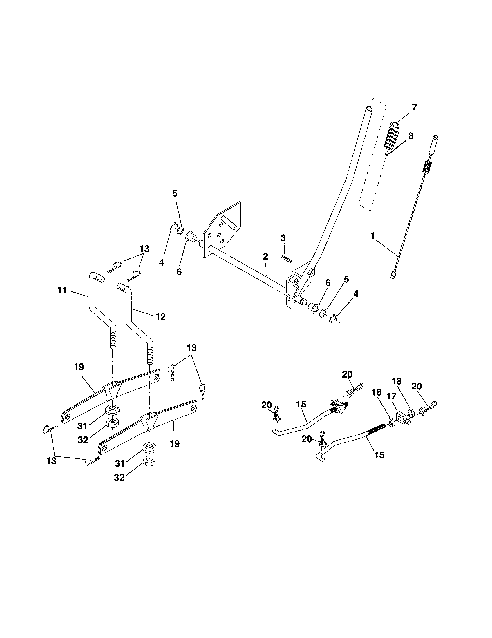 Craftsman 917257400 mower lift diagram