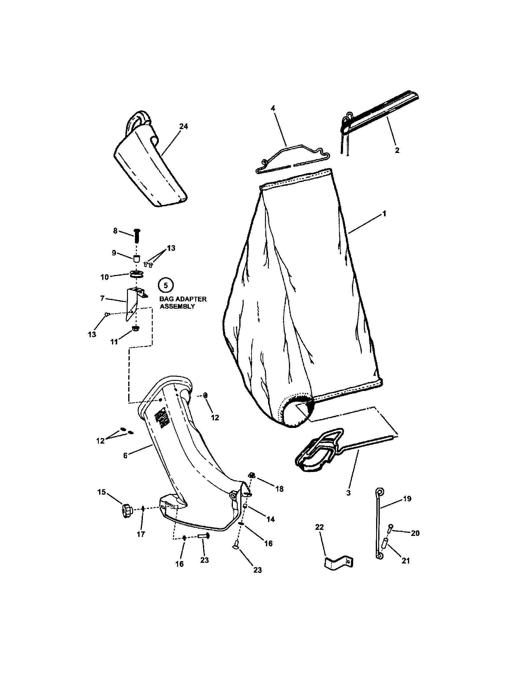 Snapper CP216019KWV (7800037) grass bag/accessories diagram