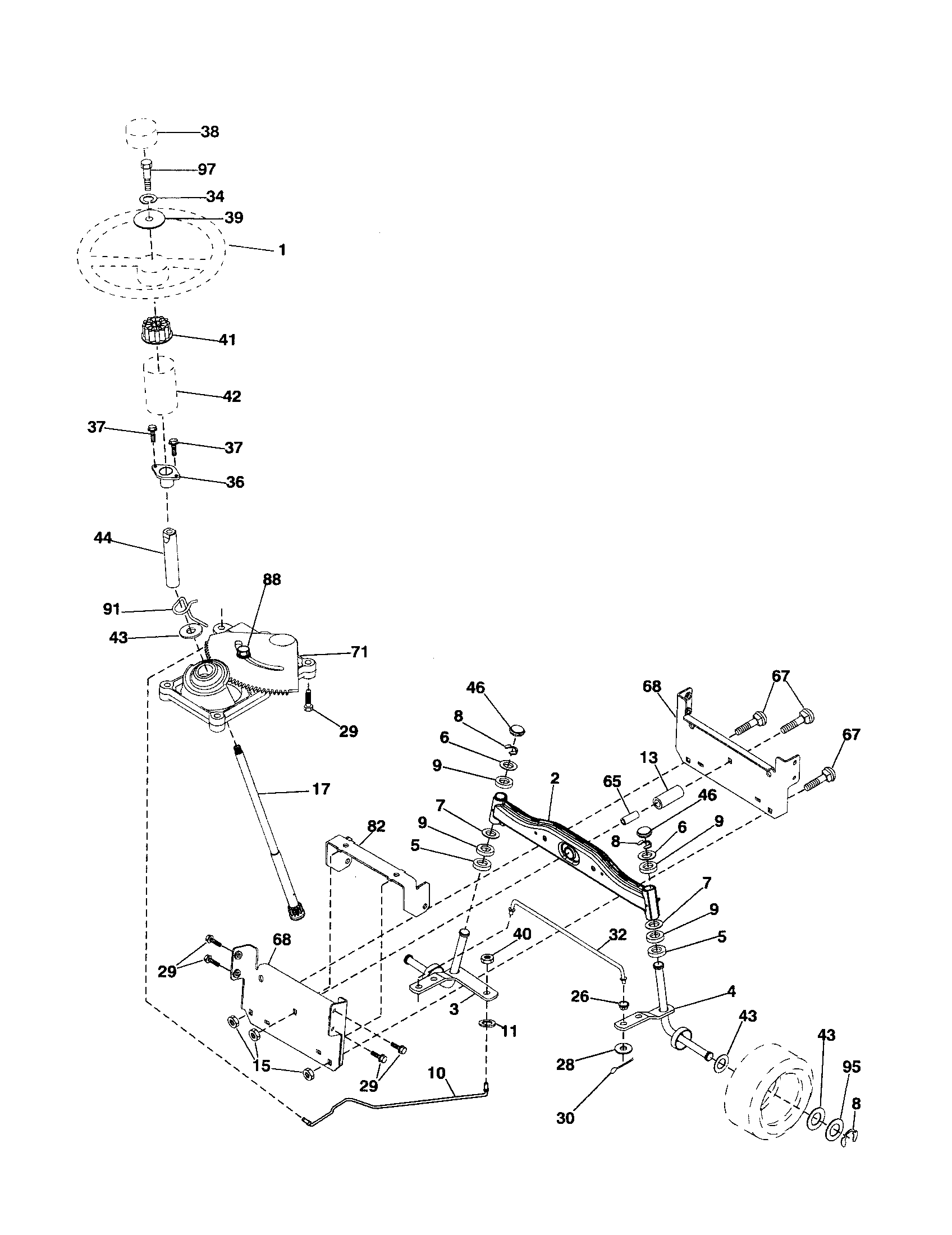 Craftsman 917257401 steering diagram