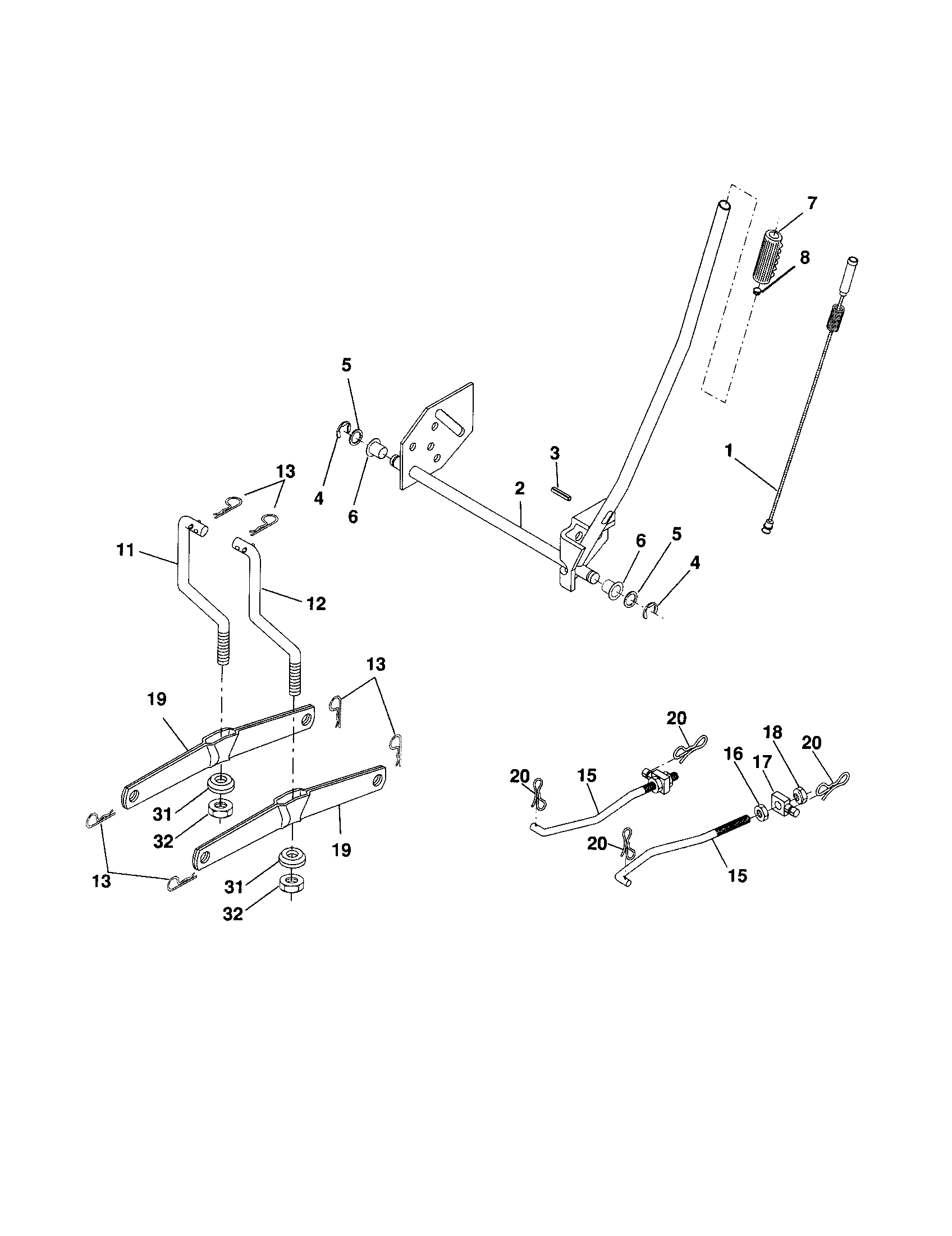 Craftsman 917257401 mower lift diagram