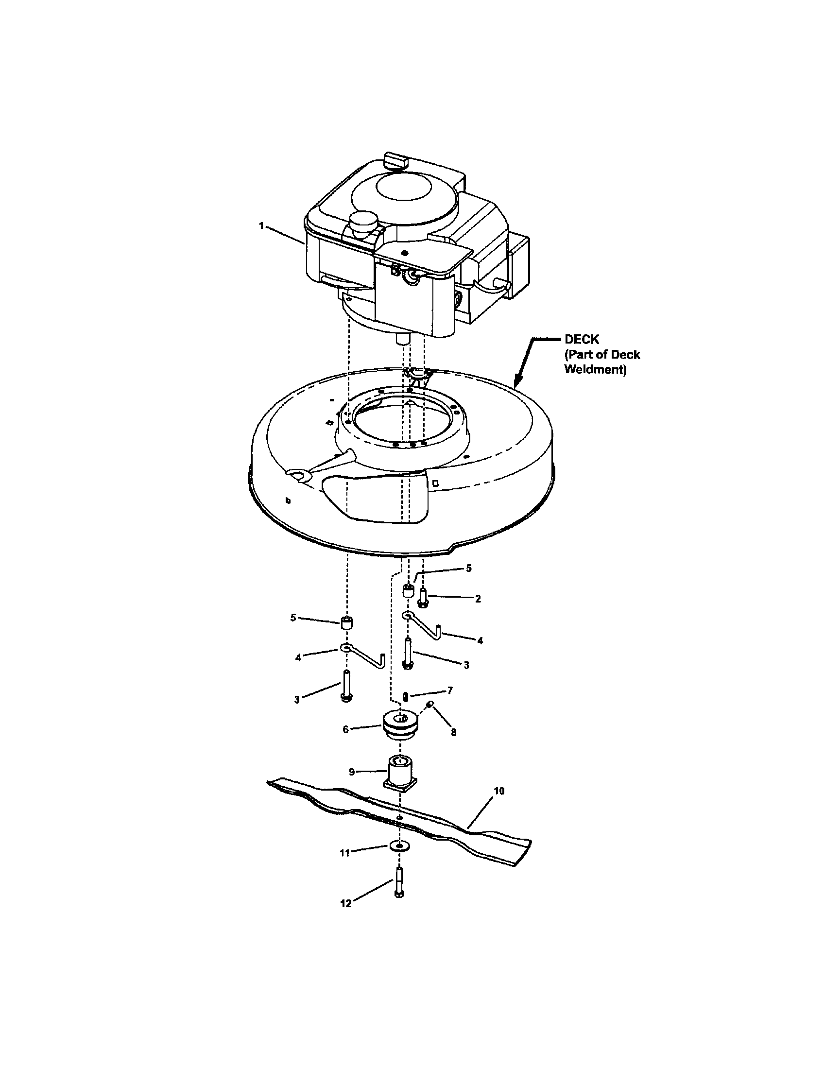 Snapper 7800008 (SPV21E) engine/blade diagram