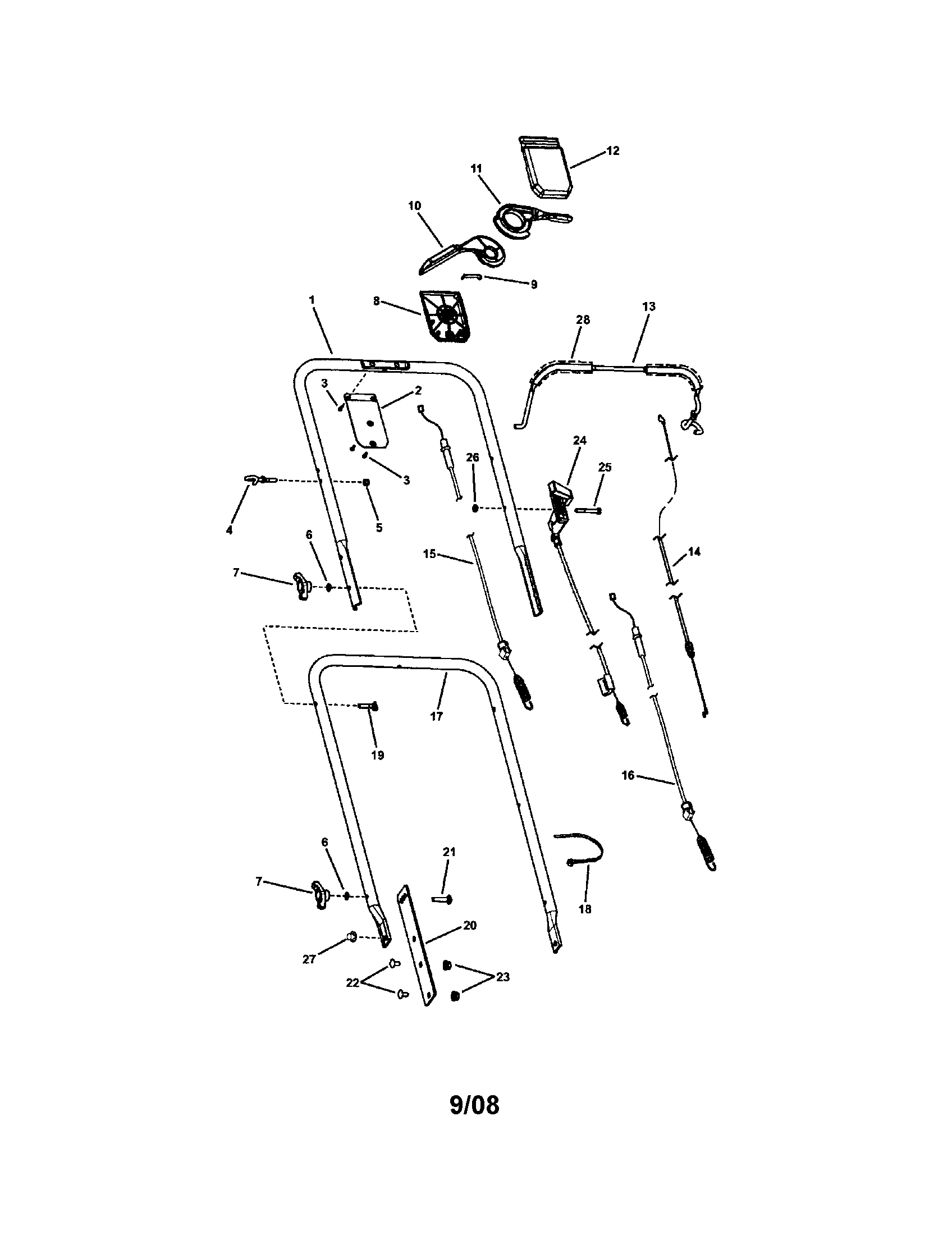 Snapper 7800007 handles/controls diagram