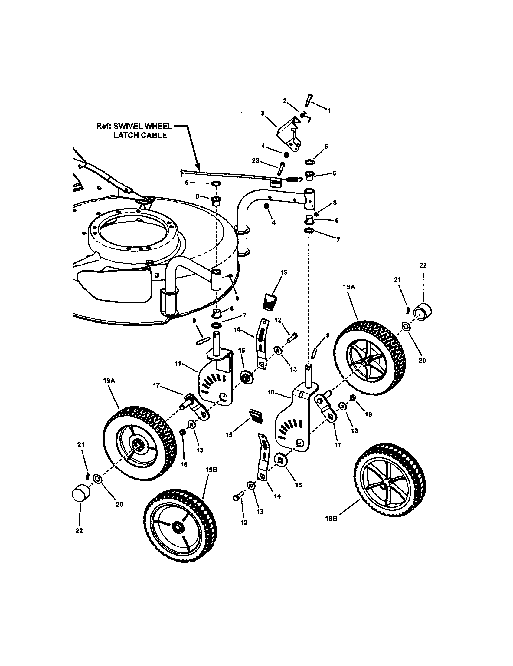 Snapper 7800007 front wheels diagram