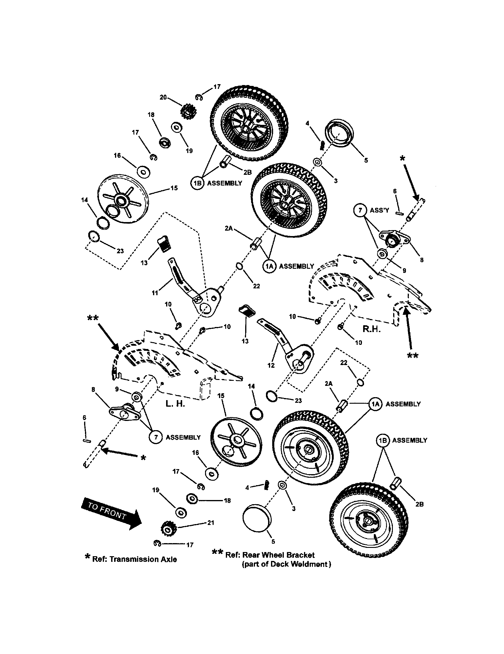 Snapper 7800007 rear wheels diagram
