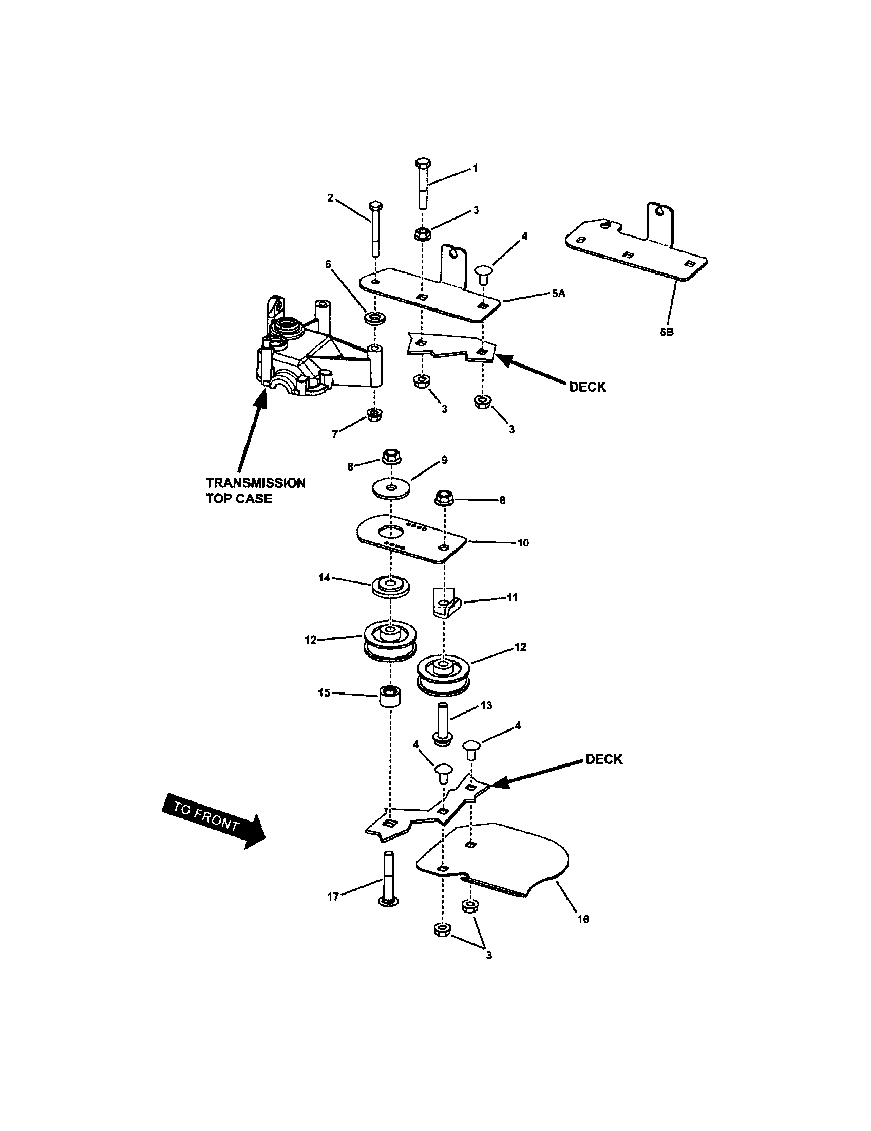 Snapper 7800007 rear deck brackets/idler arm diagram