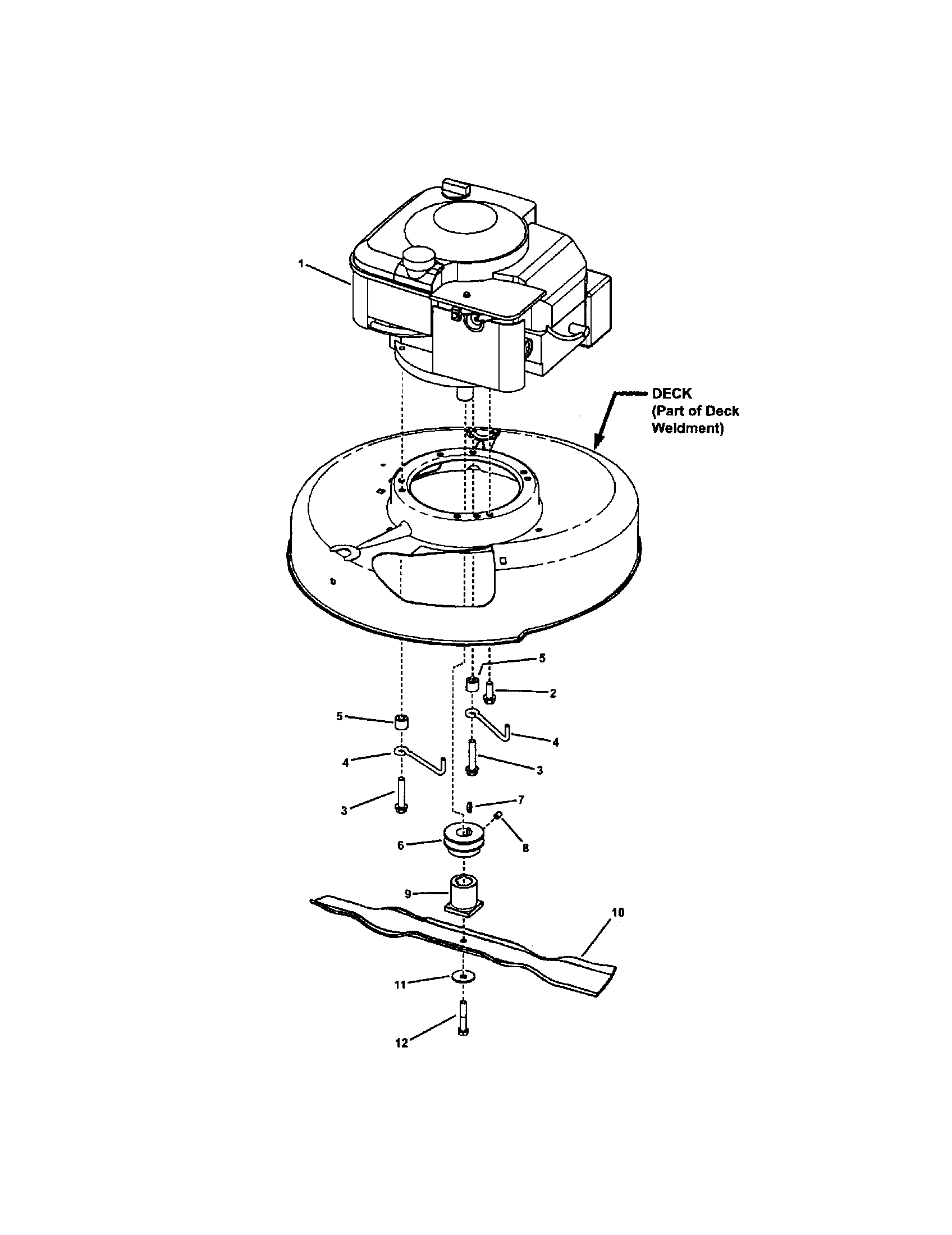 Snapper 7800007 engine/blade diagram
