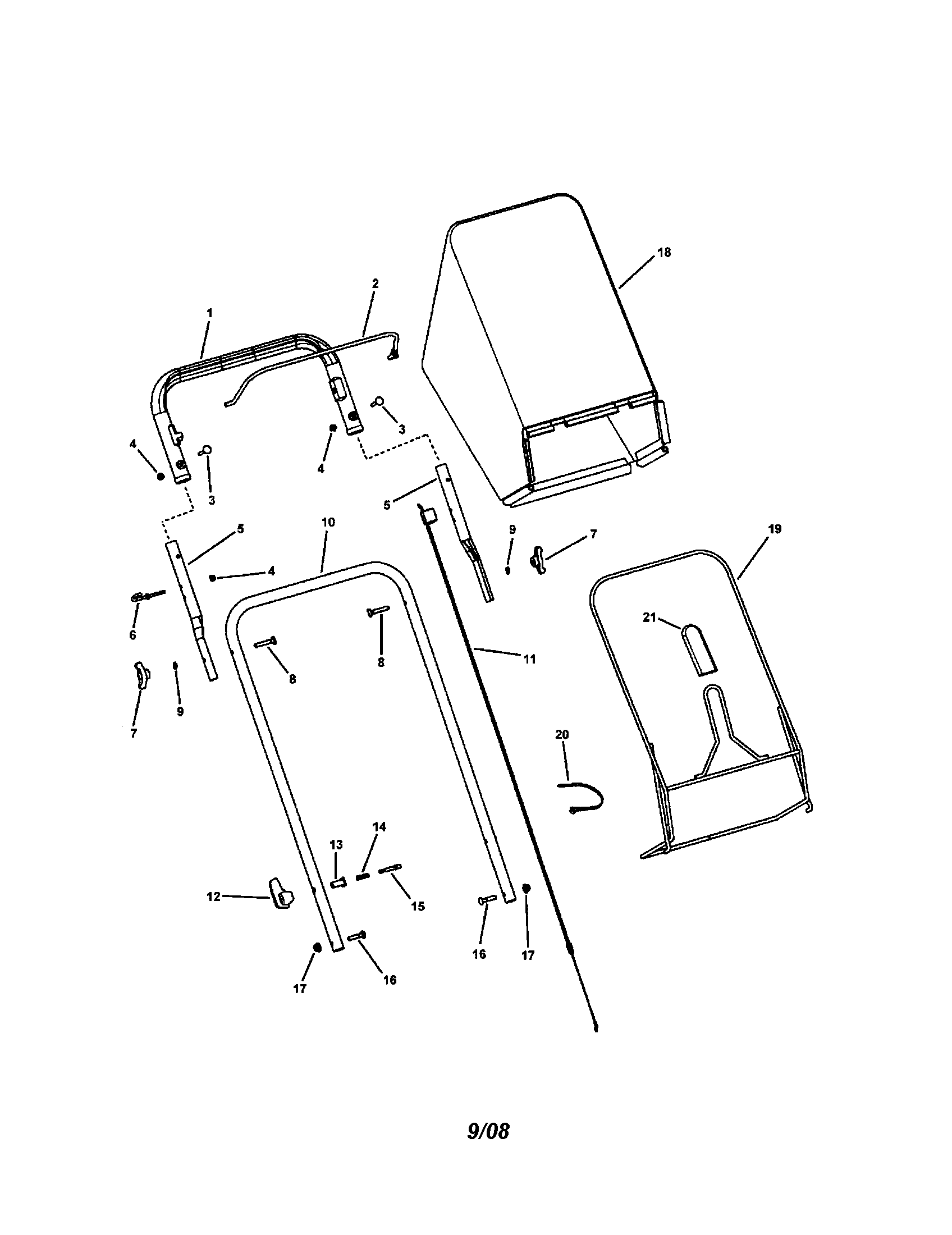 Snapper NS2265 (7800228) handles/controls (push) diagram