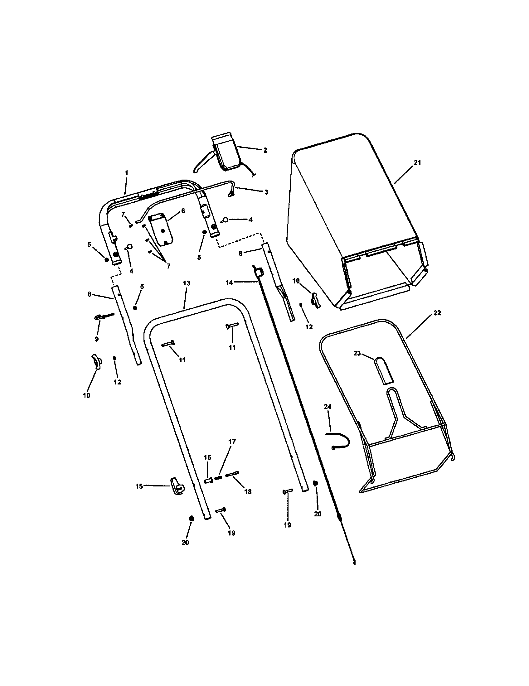 Snapper NS2265 (7800228) handles/controls (self-propelled) diagram