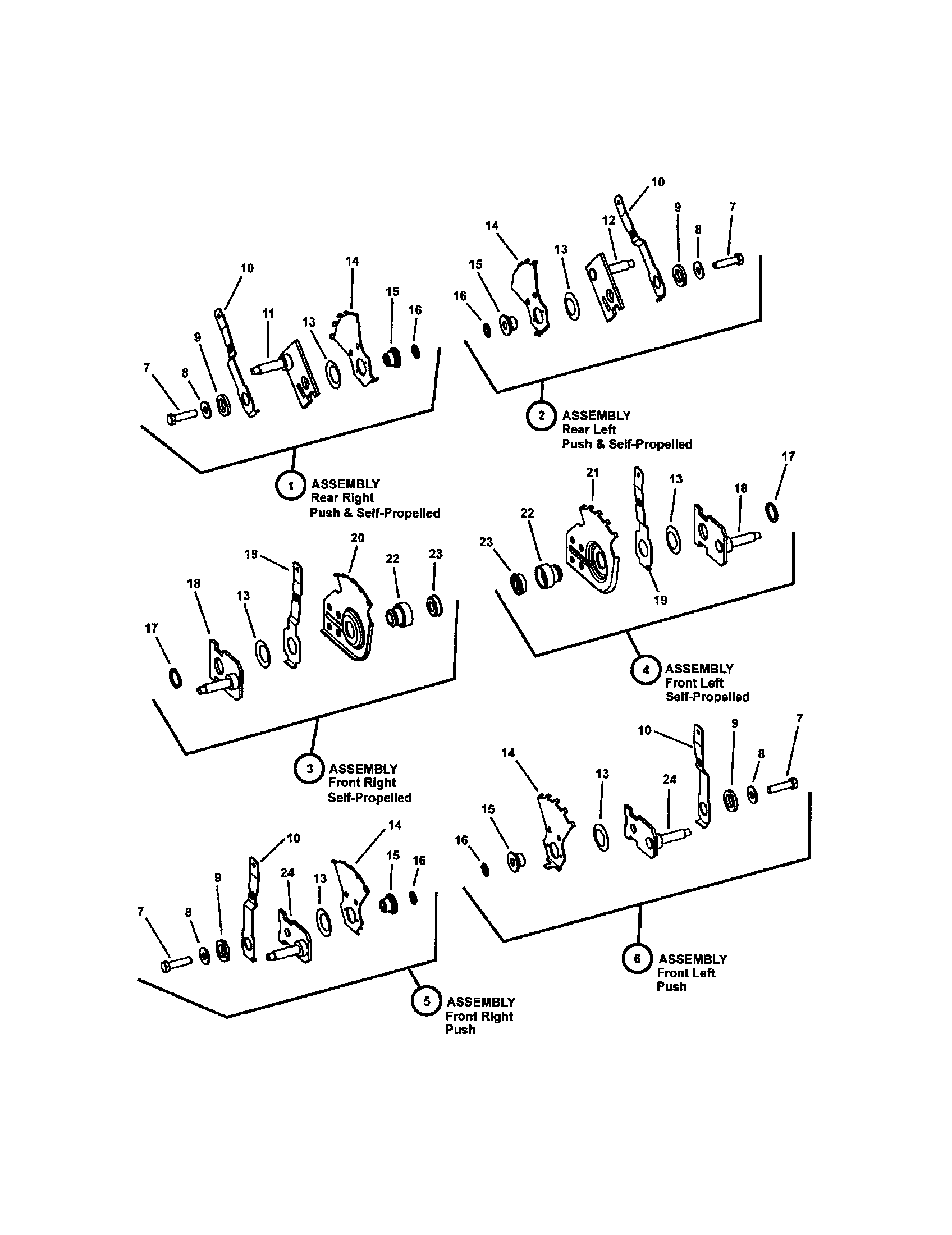 Snapper NS2265 (7800228) height-of-cut assemblies diagram