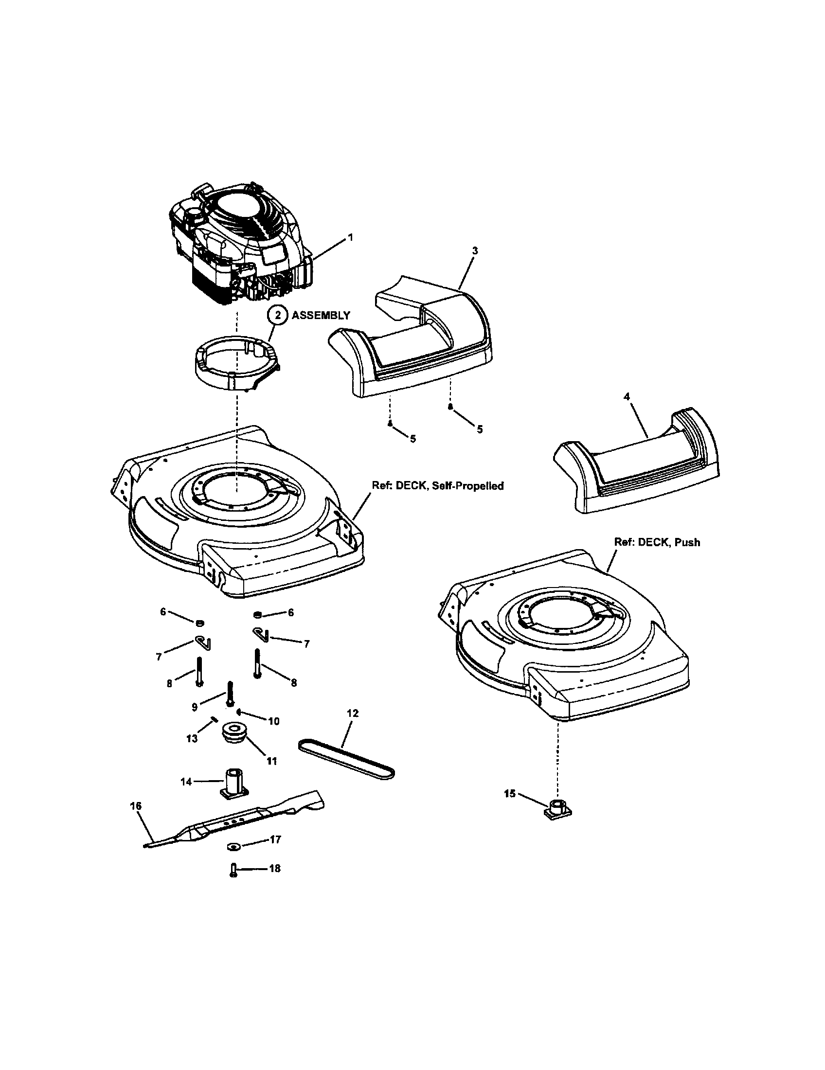 Snapper NS2265 (7800228) engine/blades/front cover diagram