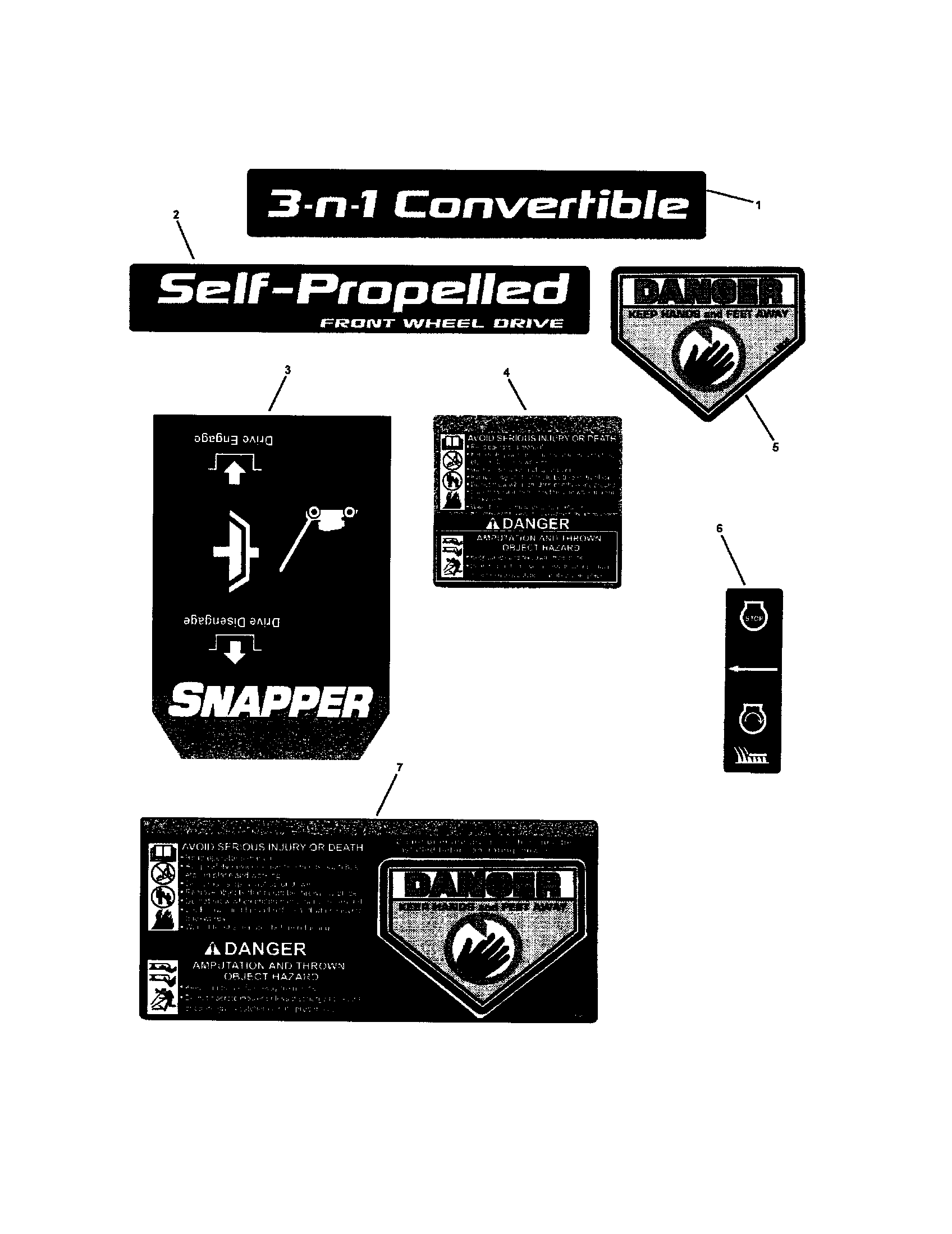 Snapper NS2265 (7800228) decals diagram
