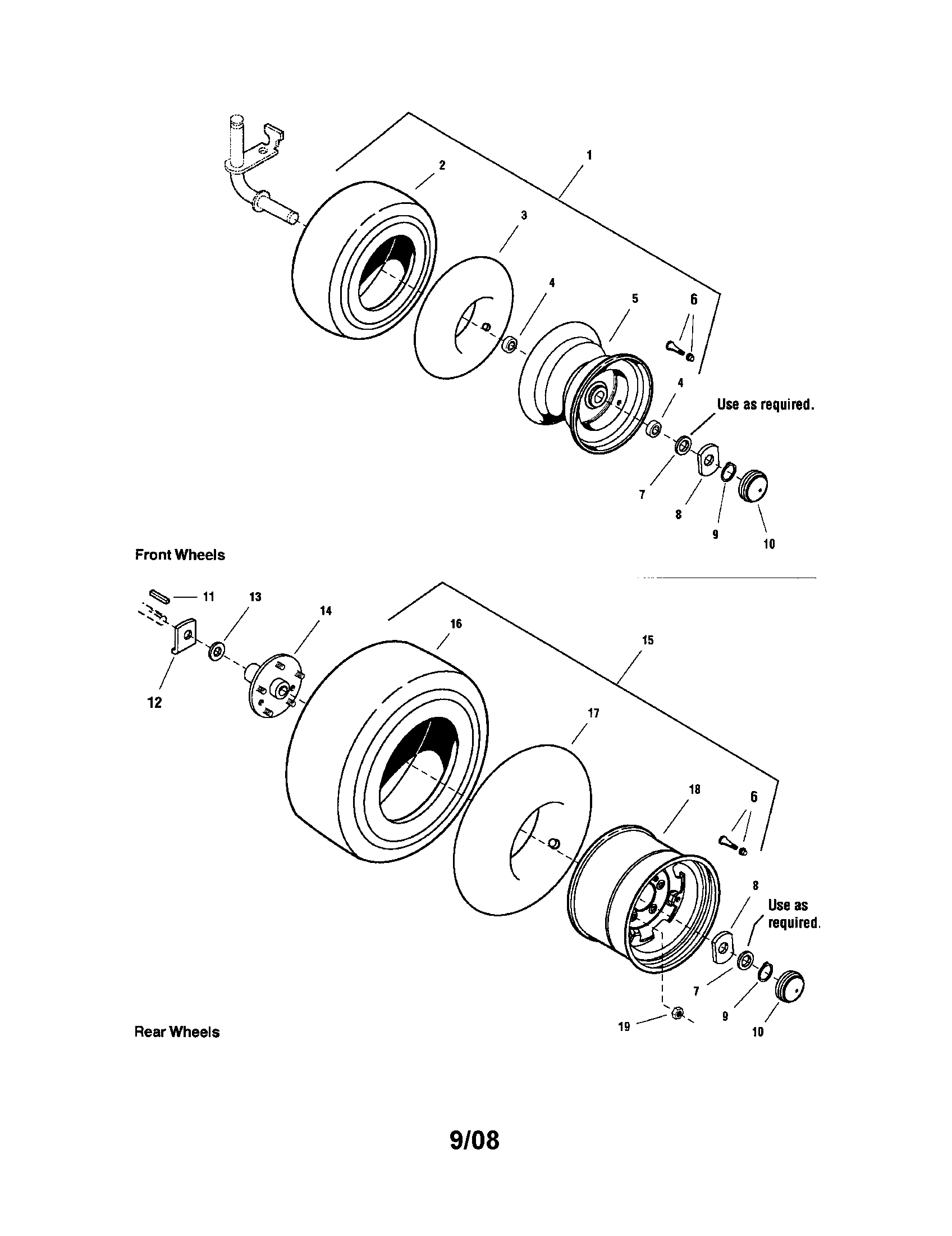 Snapper 2690118 wheels/tires diagram