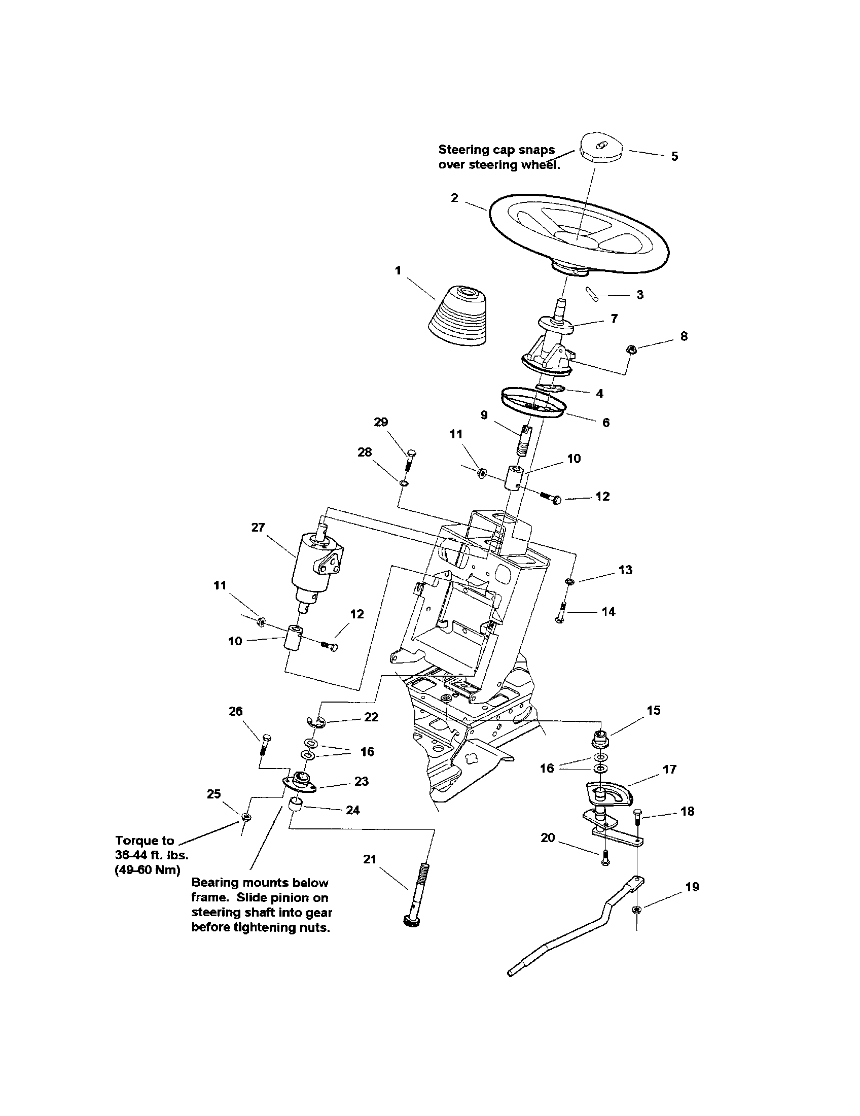 Snapper 2690118 steering-power steering with tilt diagram