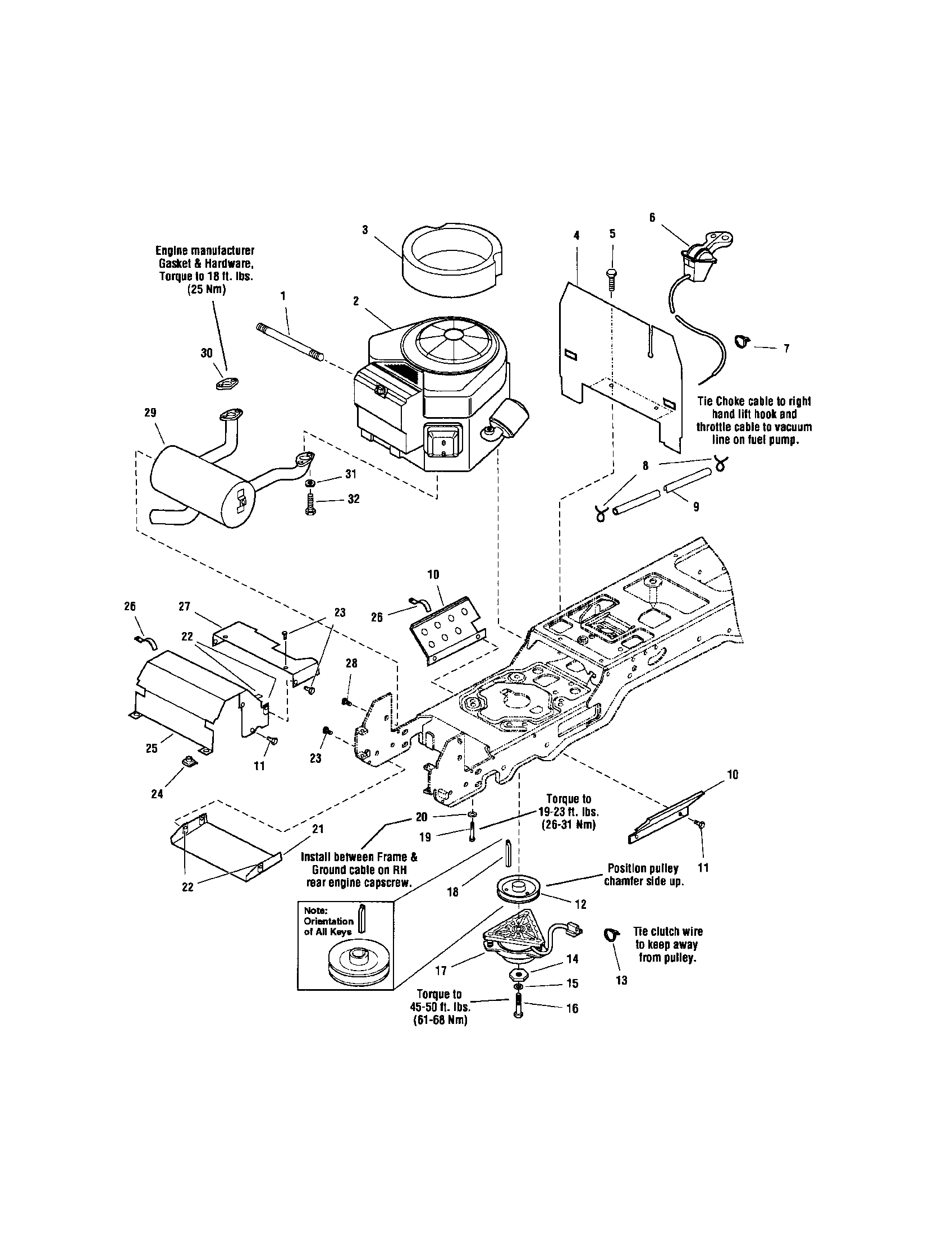Snapper 2690118 engine/electric clutch-23hp kohler diagram
