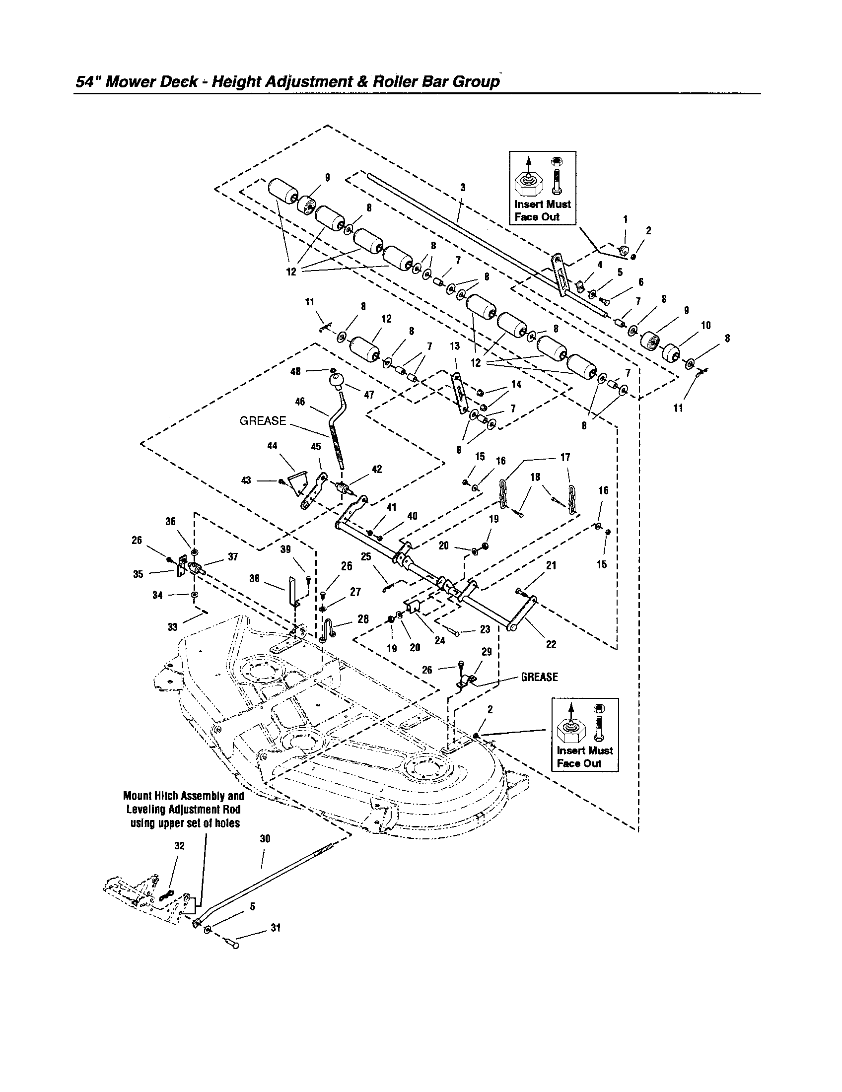 Snapper 2690118 height adjustment/roller bar diagram