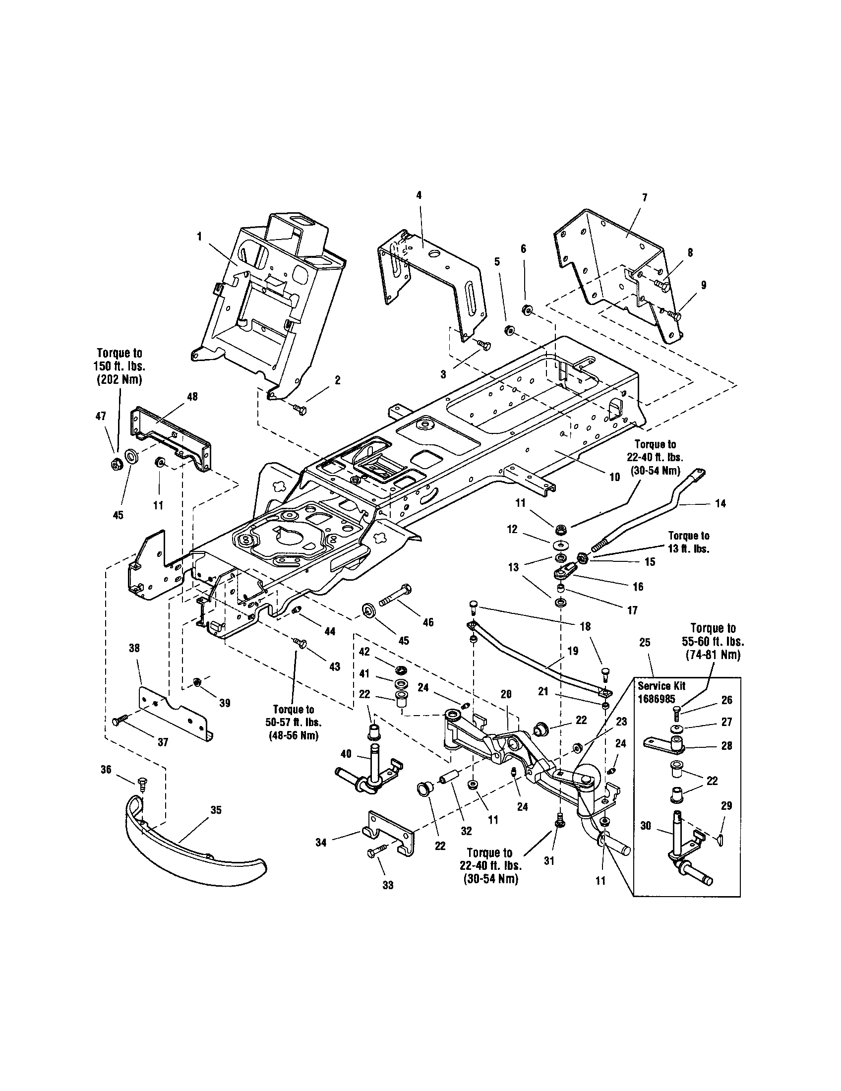 Snapper 2690258 frame-manual steering diagram