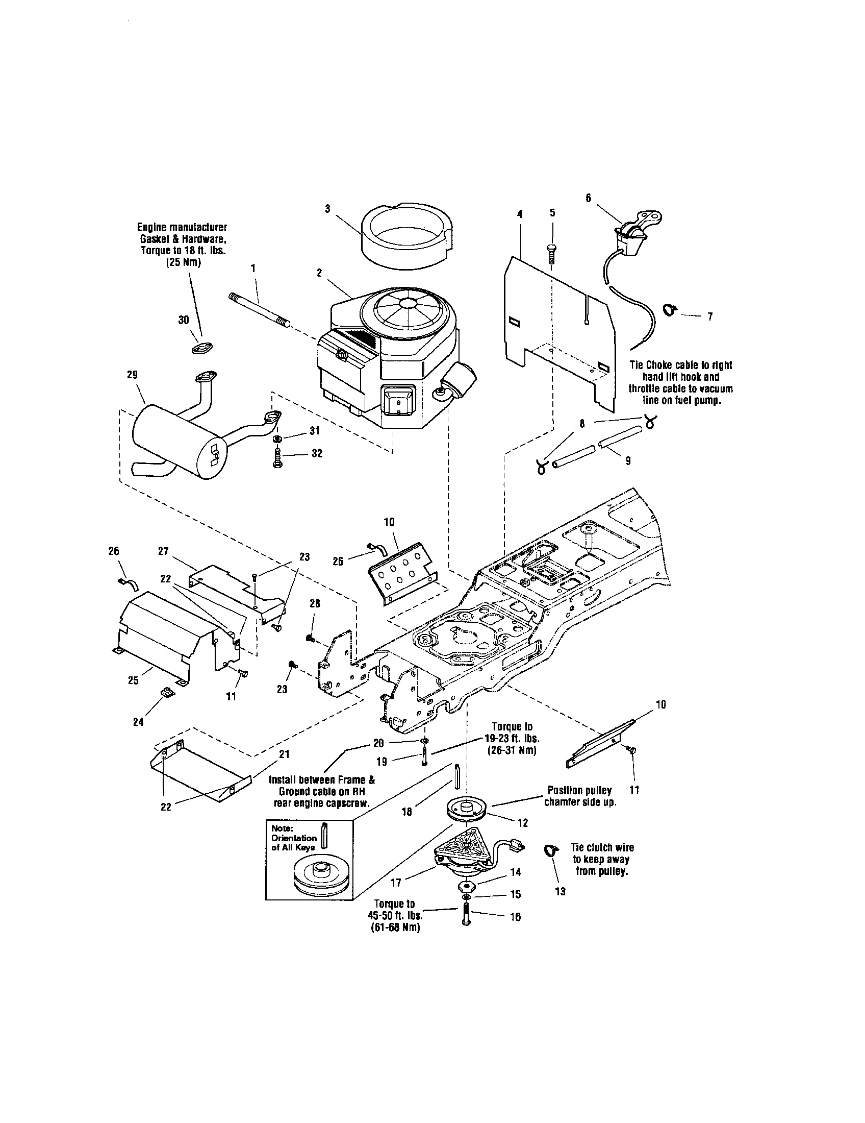 Snapper 2690258 engine/electric clutch-23hp kohler diagram
