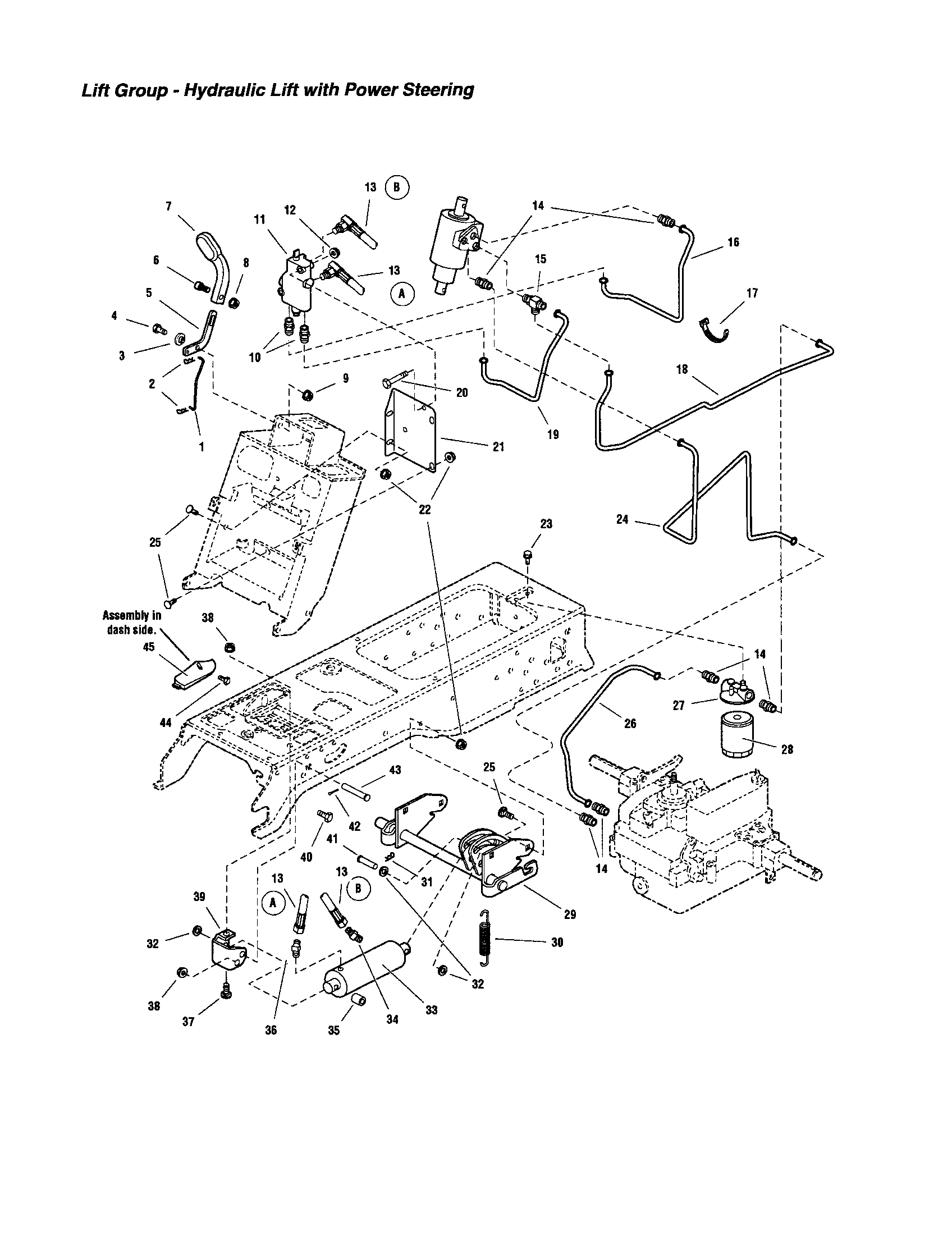 Snapper 2690258 hydraulic lift with power steering diagram
