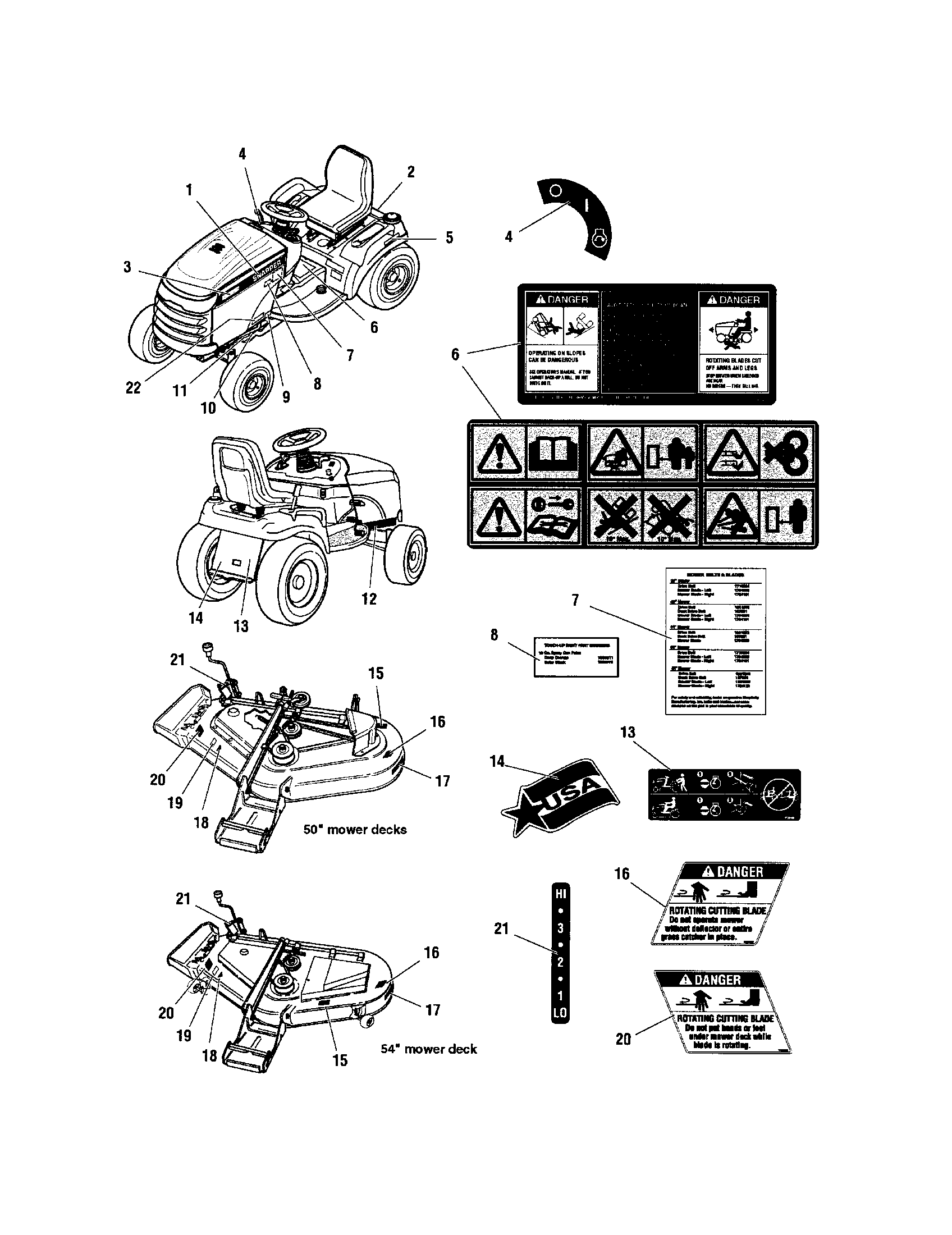 Snapper 2690258 decals diagram