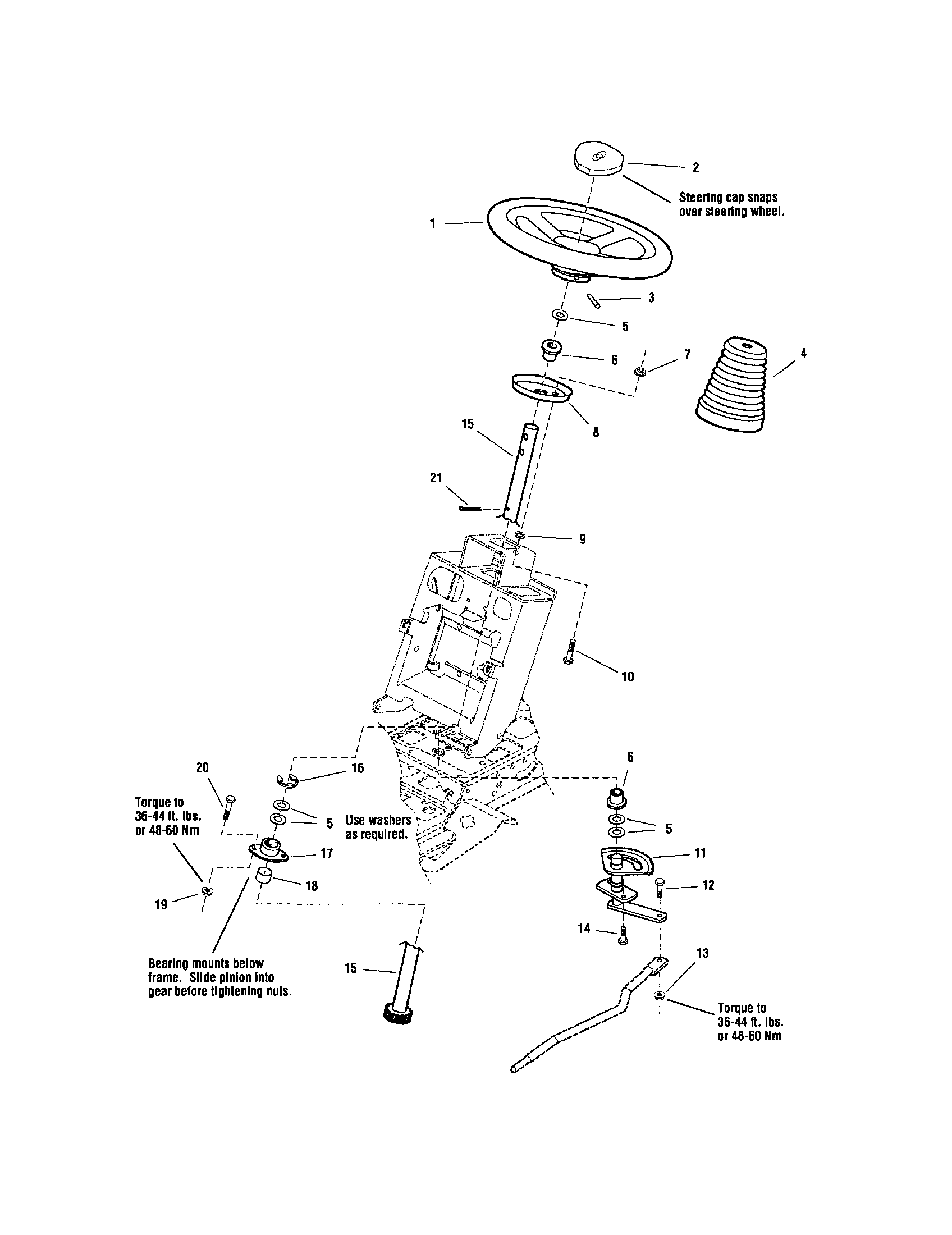 Snapper LT2040 (2690500) steering-manual steering diagram