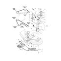 Snapper YT2050 (1694637) 44" mower deck-belt/idler arm/hitch diagram