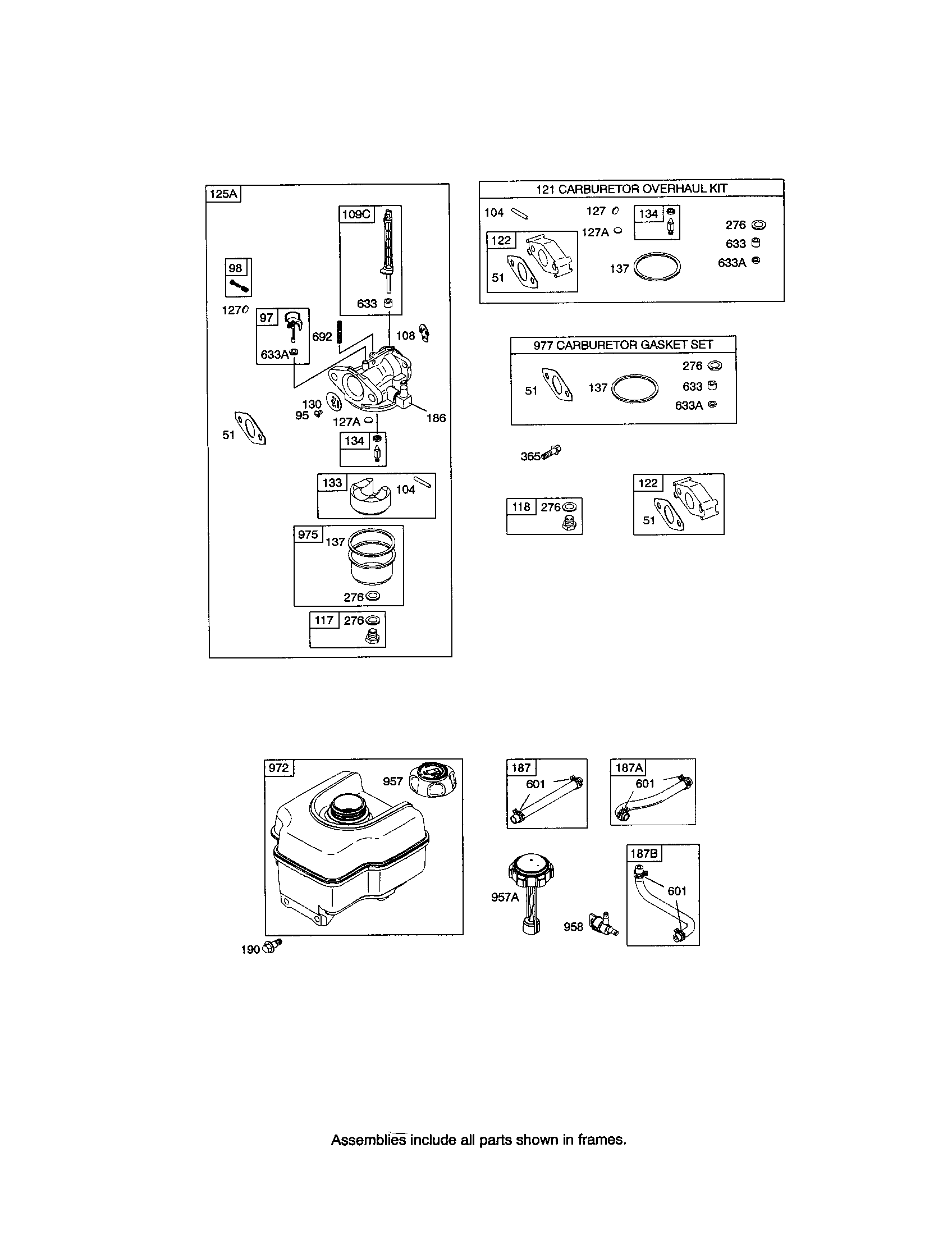 Snapper 130887260 carburetor/fuel tank diagram