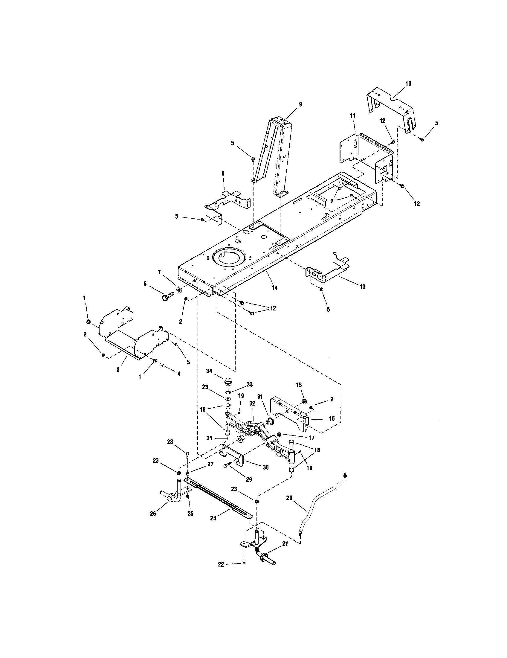 Snapper LT18500 (2690518) frame and front axle diagram