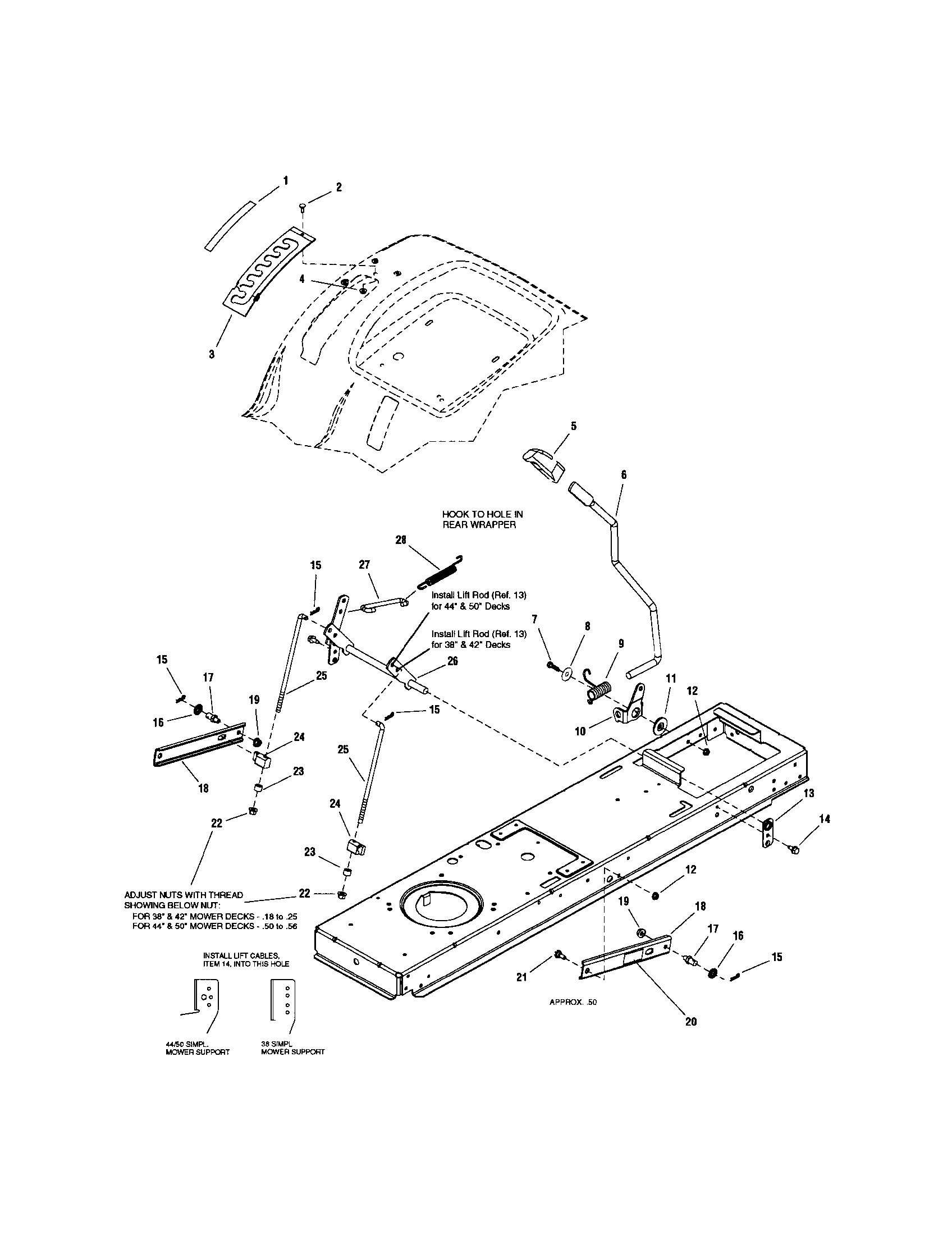 Snapper LT18500 (2690518) lift - manual diagram