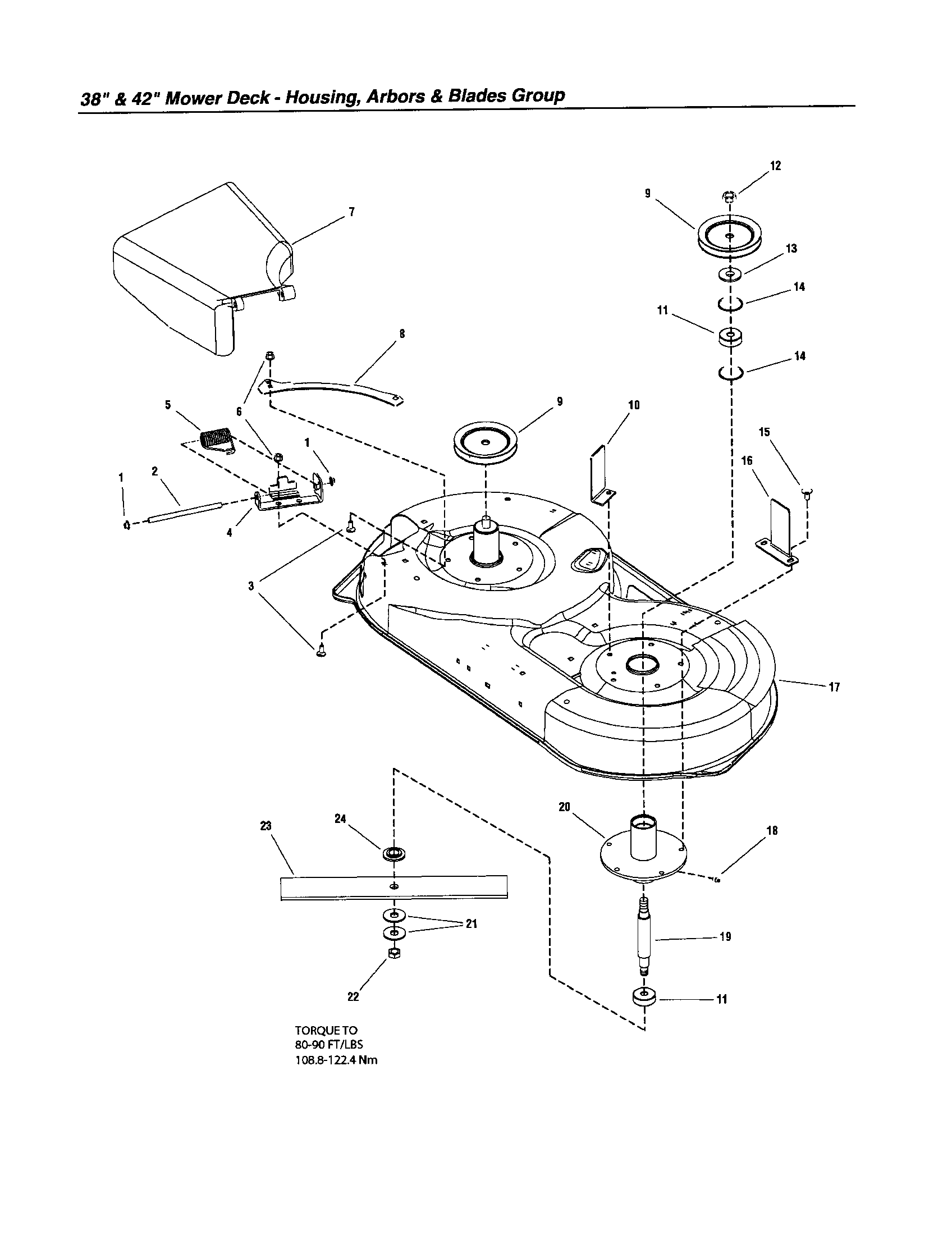 Snapper LT18500 (2690518) housing/arbors/blades diagram