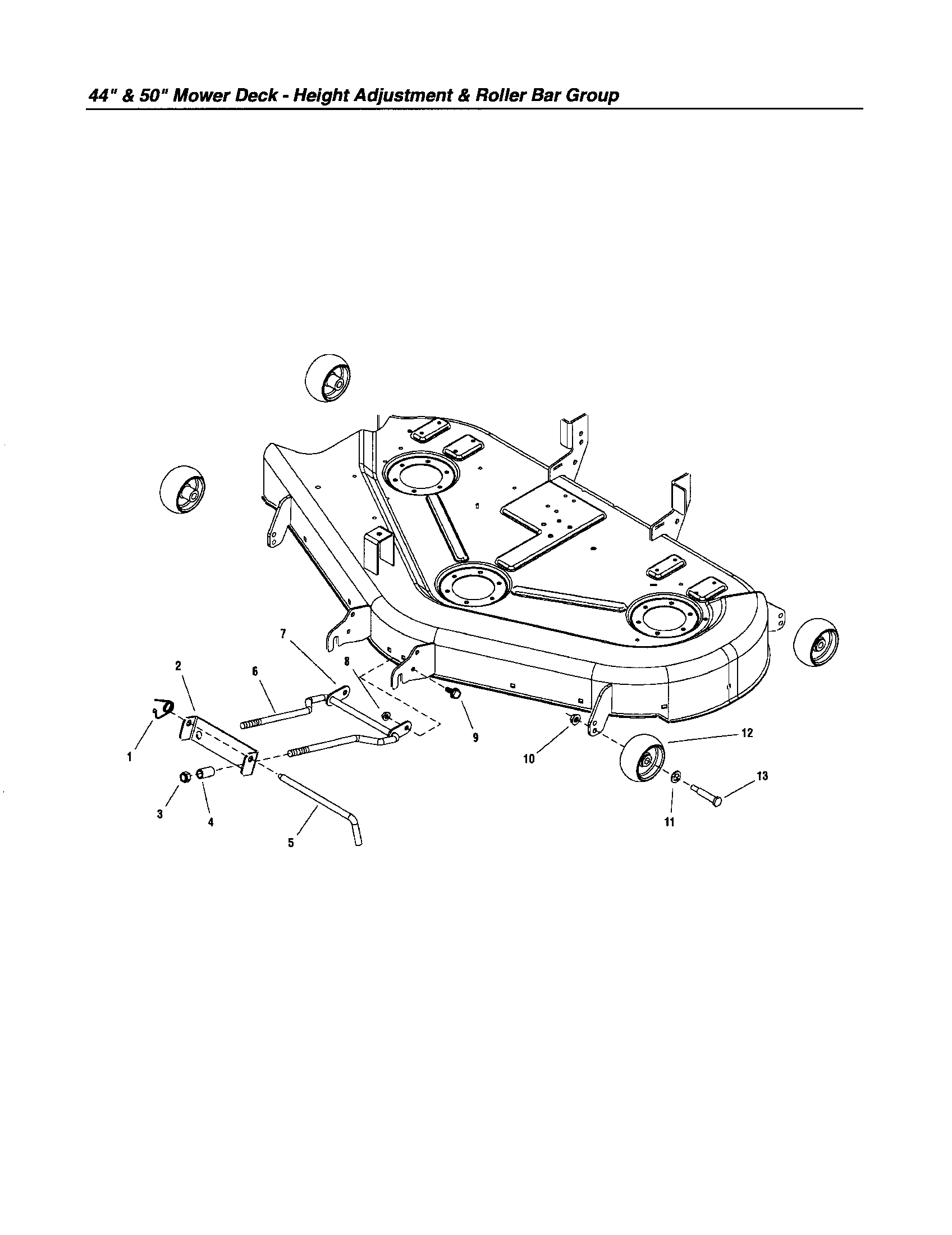 Snapper LT18500 (2690518) height adjustment/roller bar diagram