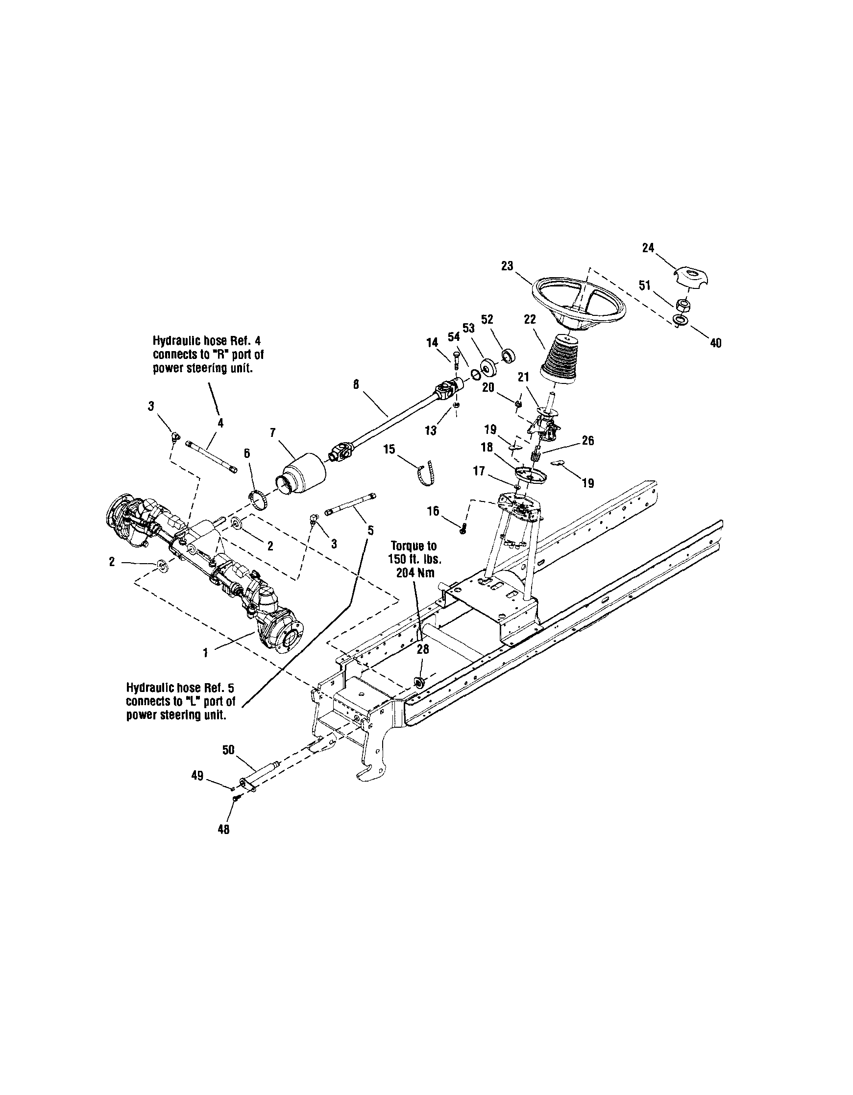 Snapper 2690628 steering/front axle diagram