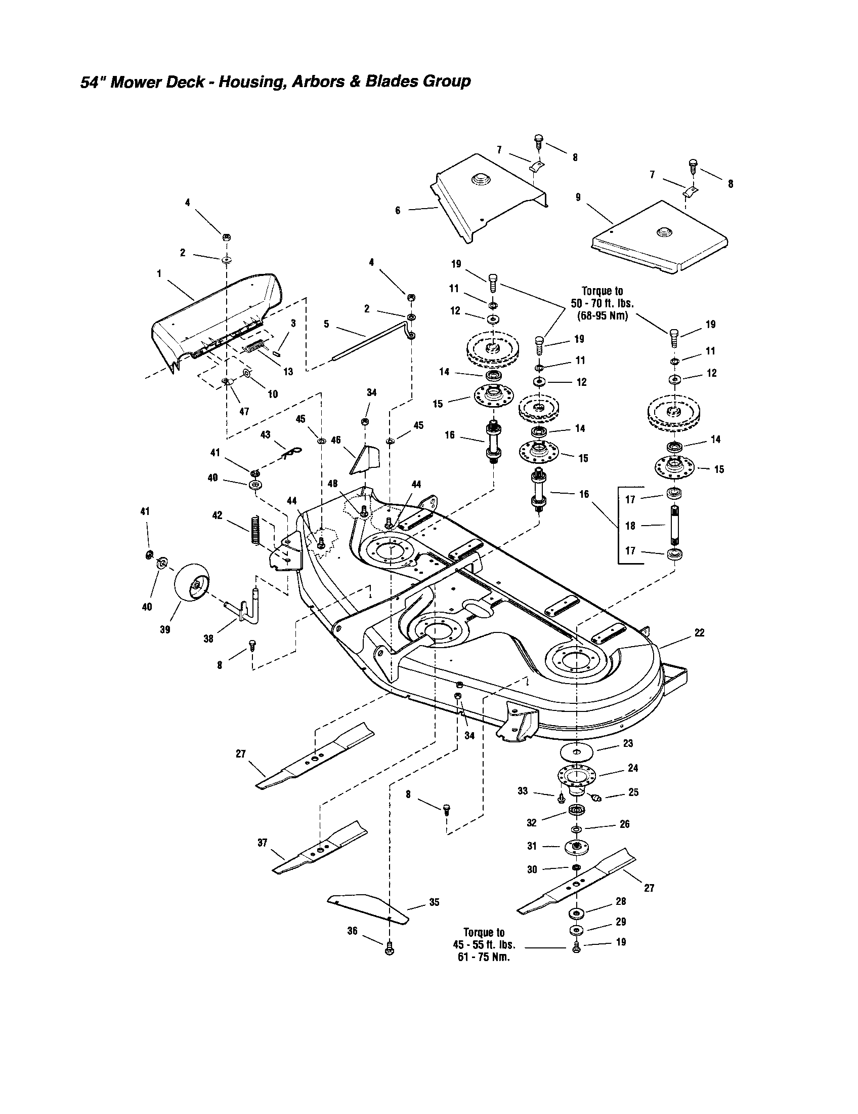 Snapper 2690628 housing/arbors/blades diagram