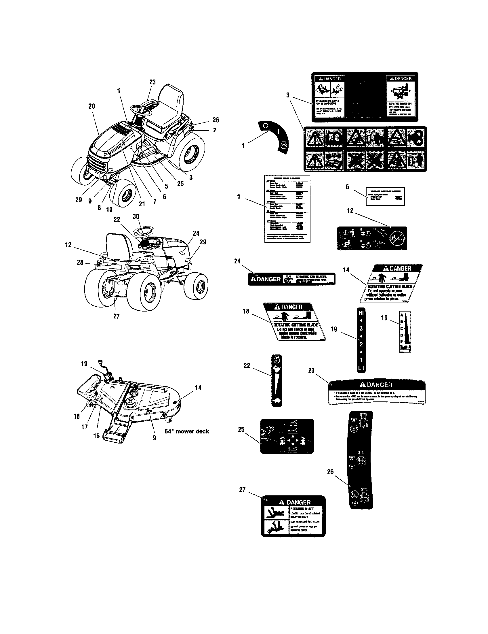 Snapper 2690628 decals diagram