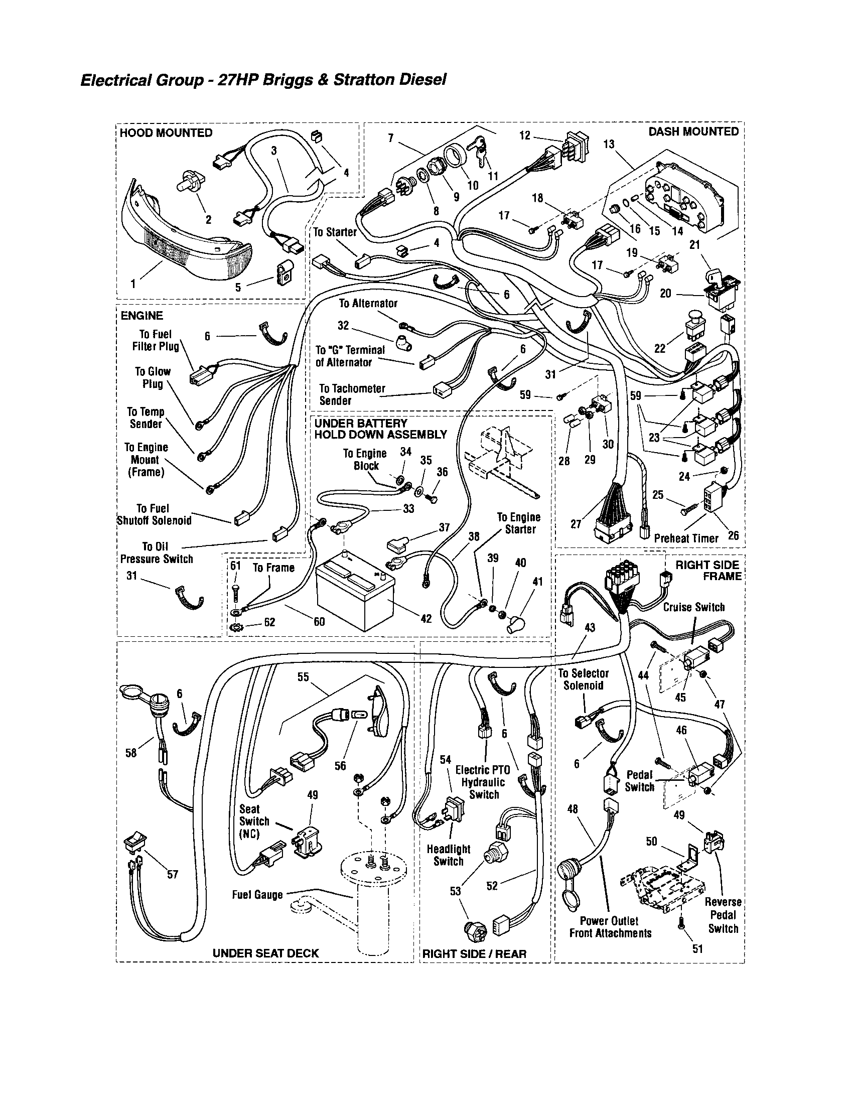 Snapper 2690628 electrical - 27 hp diesel diagram