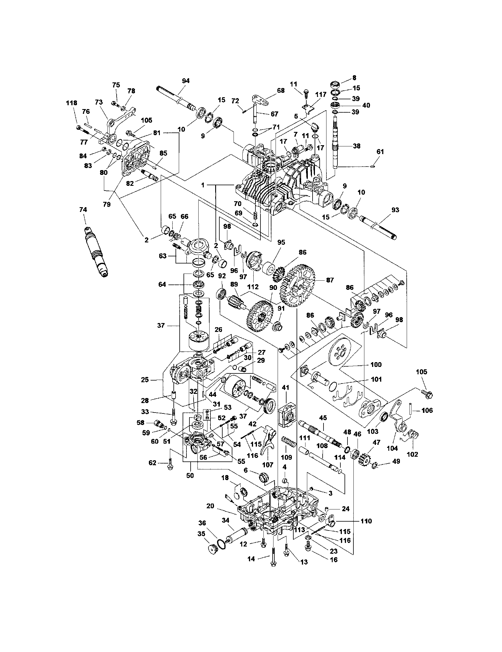 Snapper 2690630 transmission service parts diagram