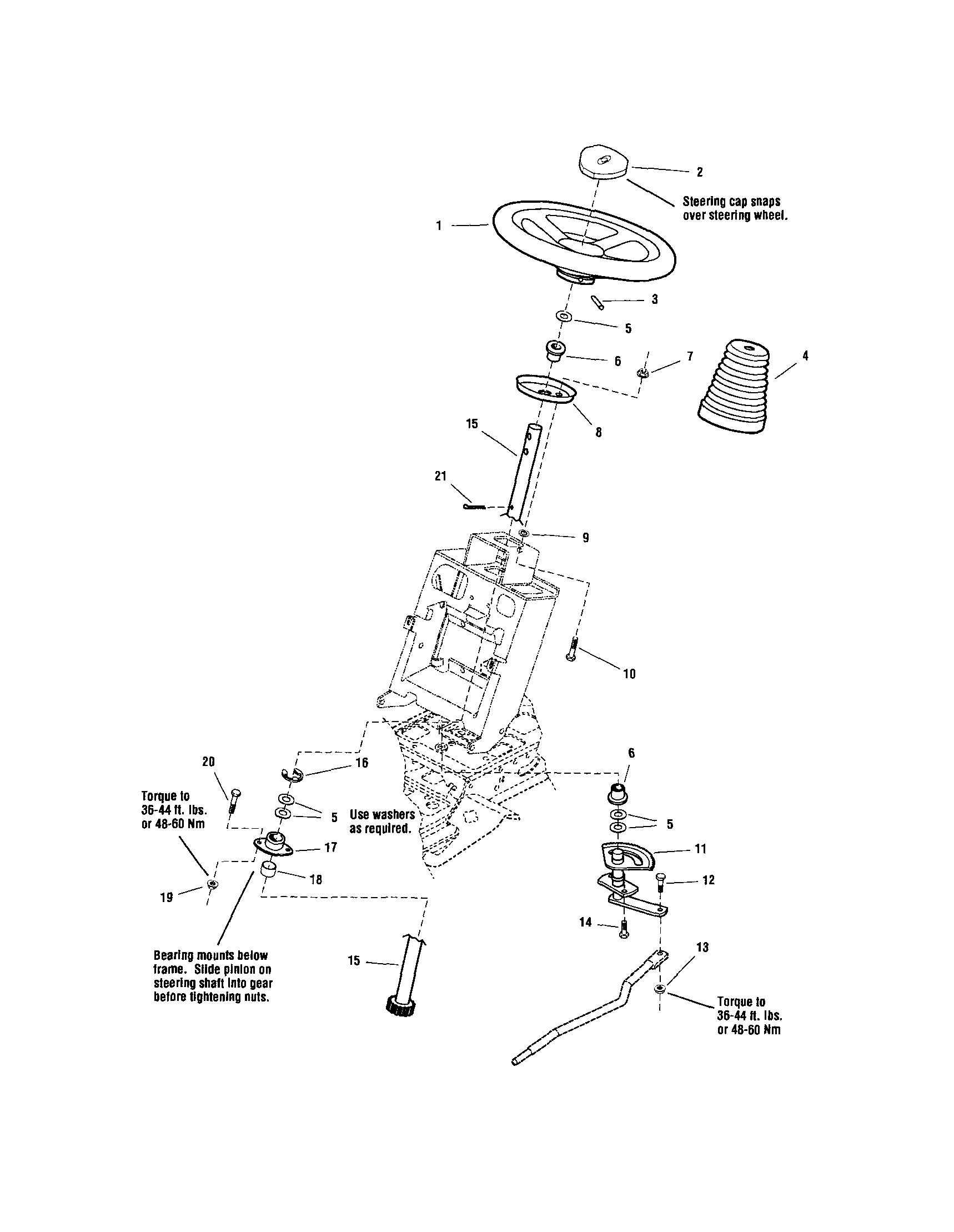 Snapper YT2300 (2690503) steering-manual steering diagram