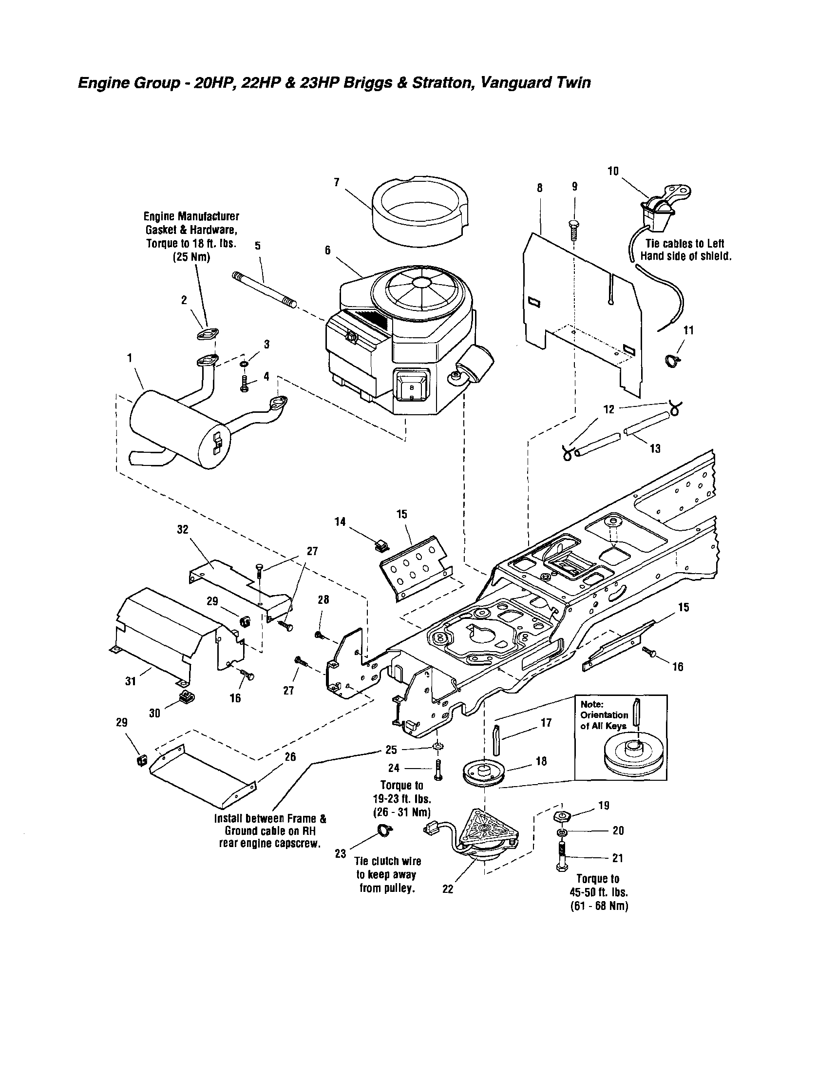 Snapper YT2300 (2690503) engine group diagram