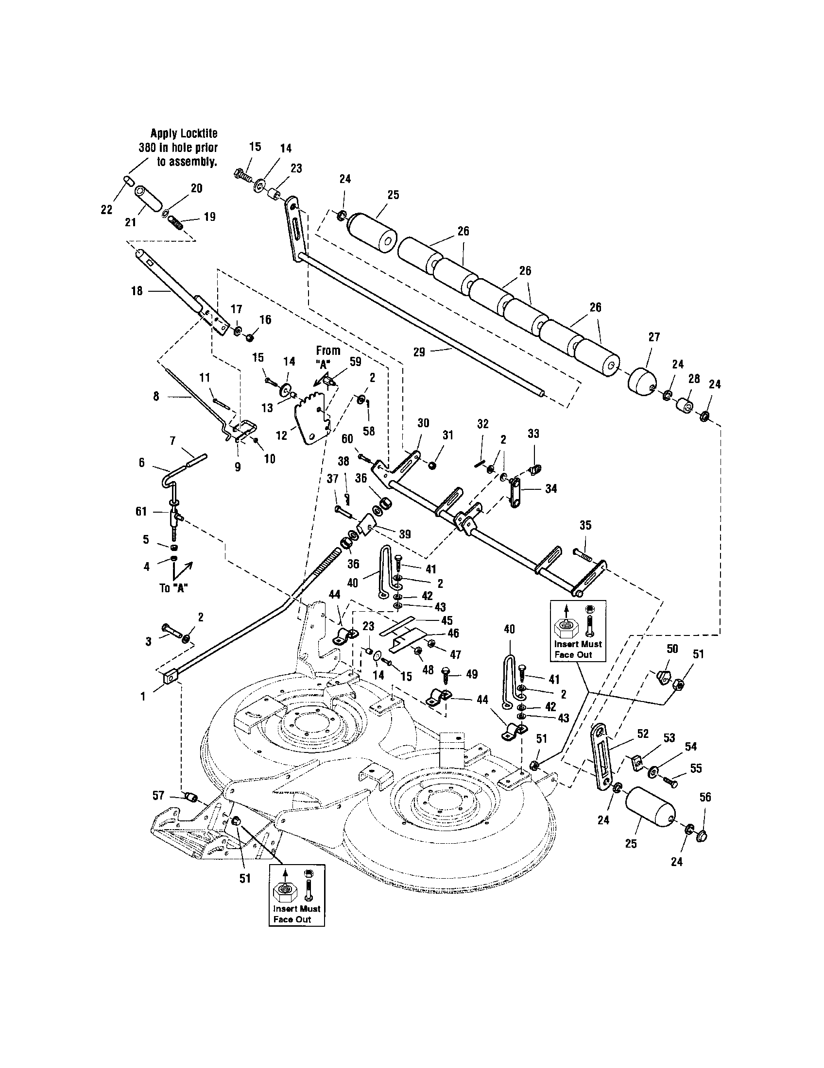 Snapper 2690655 height adjustment/roller bar diagram