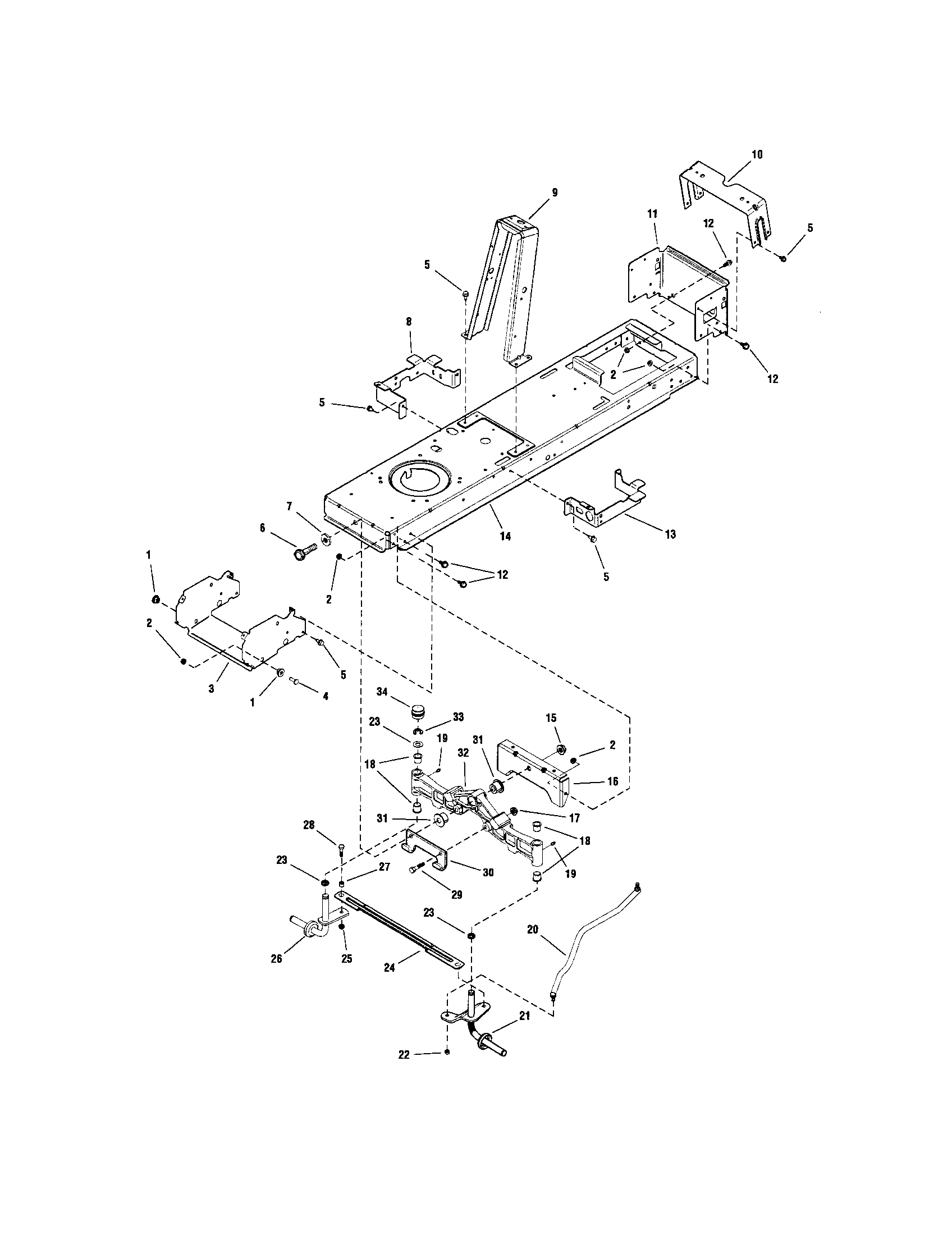 Snapper LT2044 (2690714) frame/front axle diagram