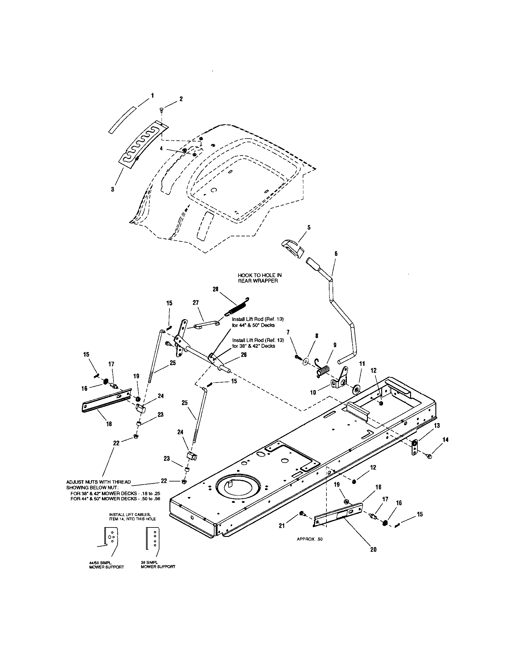 Snapper LT2044 (2690714) lift-manual diagram