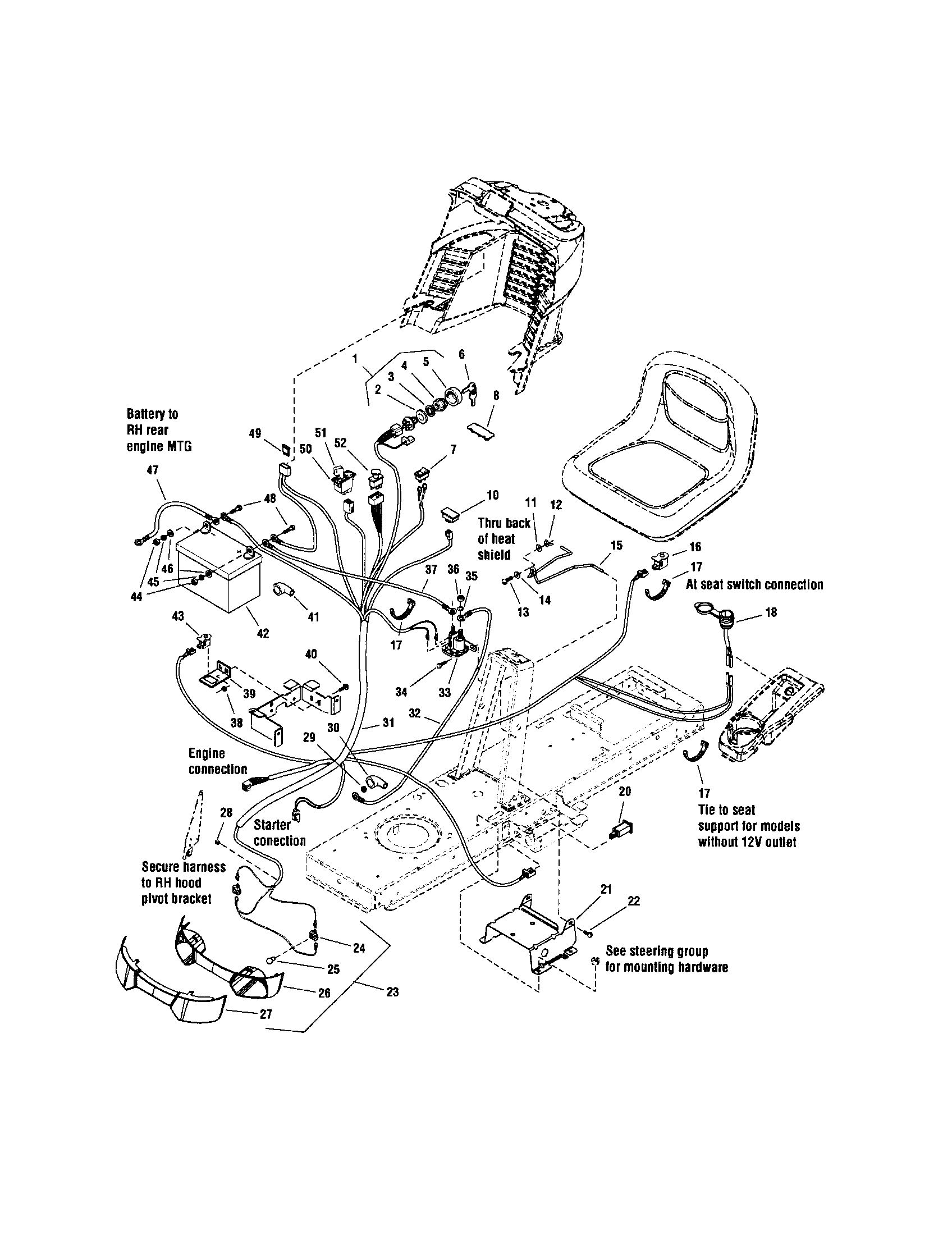 Snapper LT2044 (2690714) electrical diagram