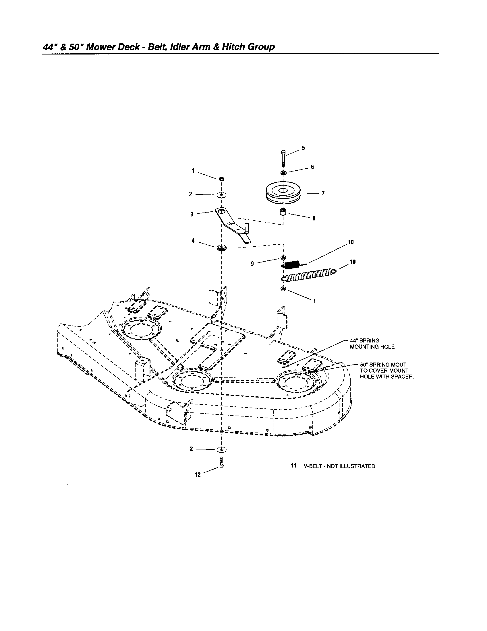 Snapper 2690577 belt/idler arm/hitch diagram