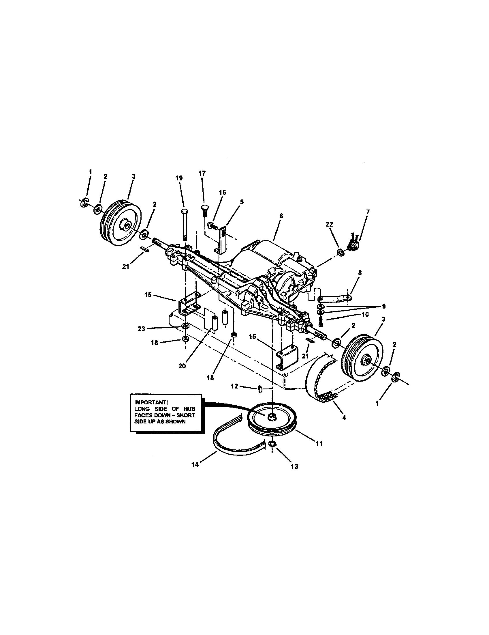 Snapper SPE1250KW transmission drive diagram