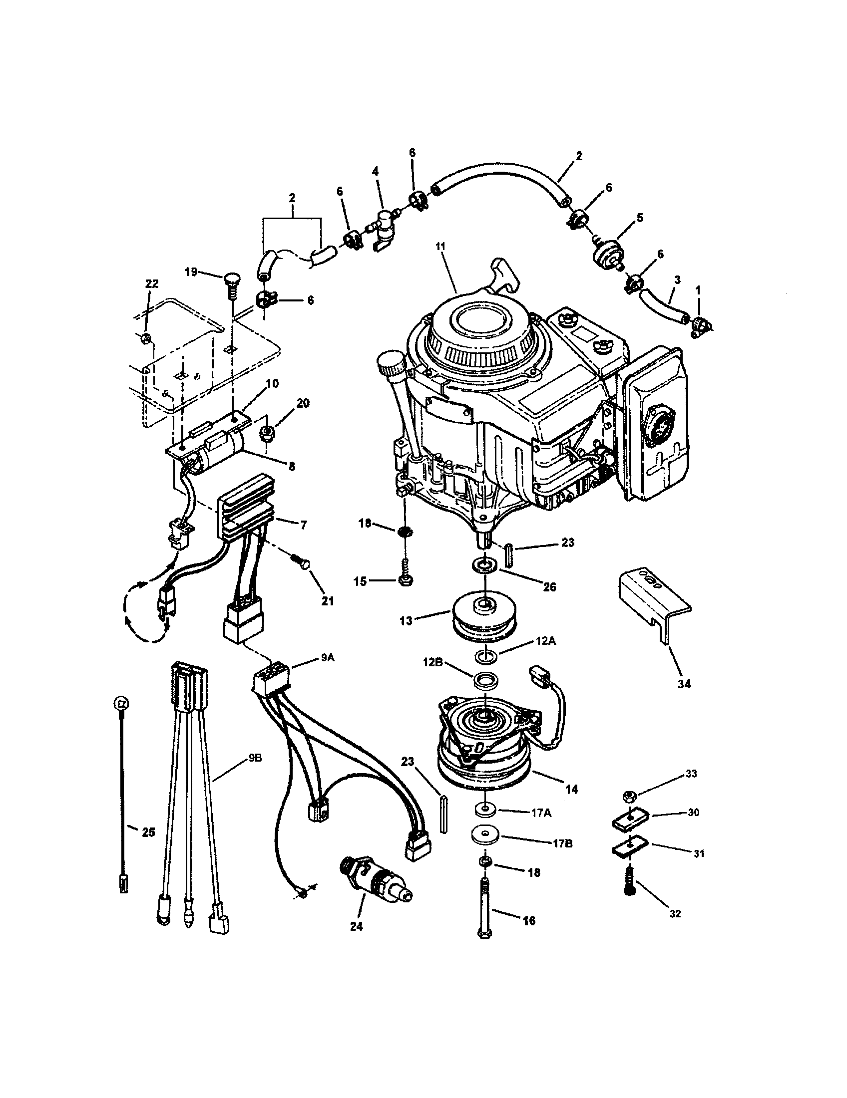 Snapper SPE1250KW engine diagram