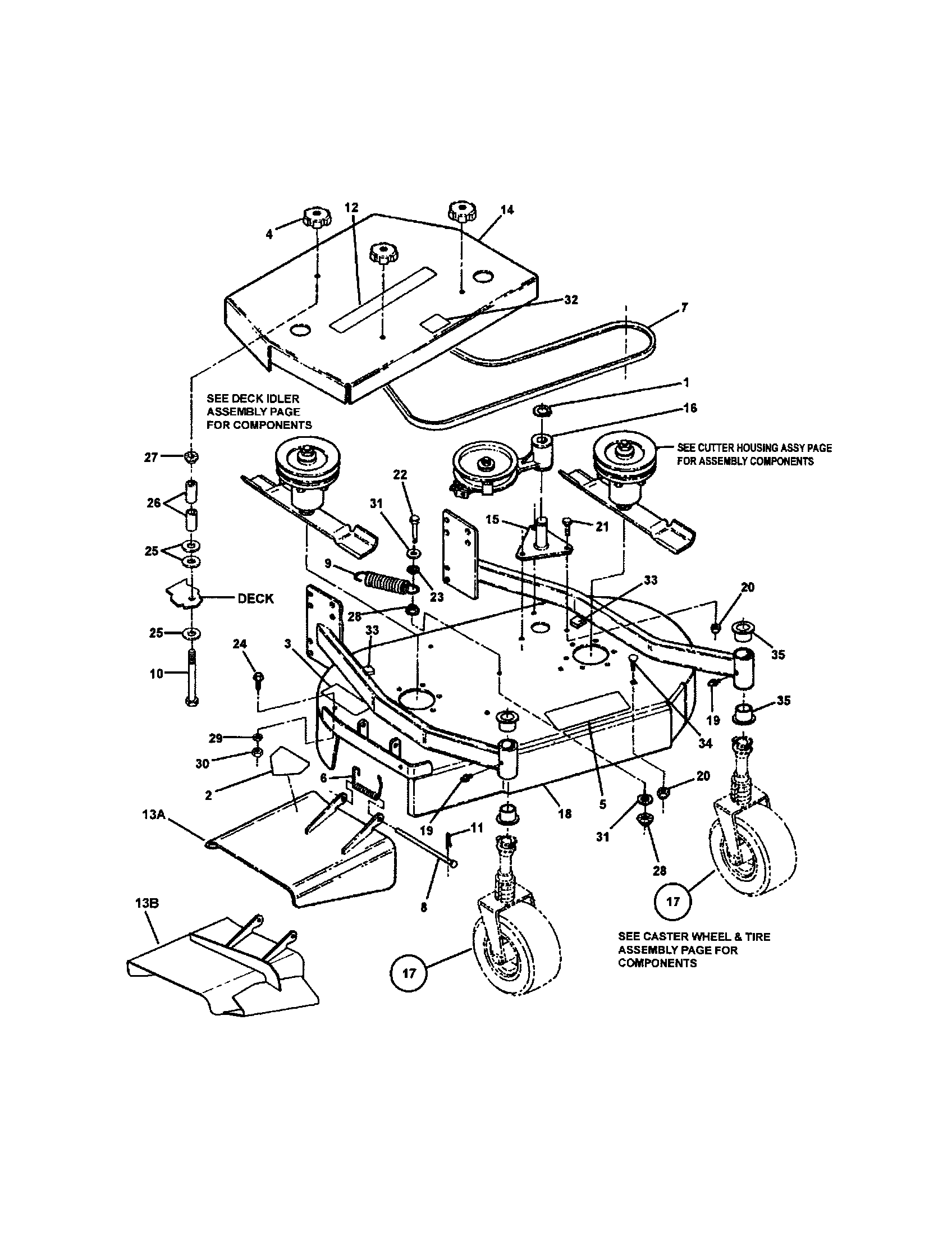 Snapper SPE1250KW 36" mower deck diagram