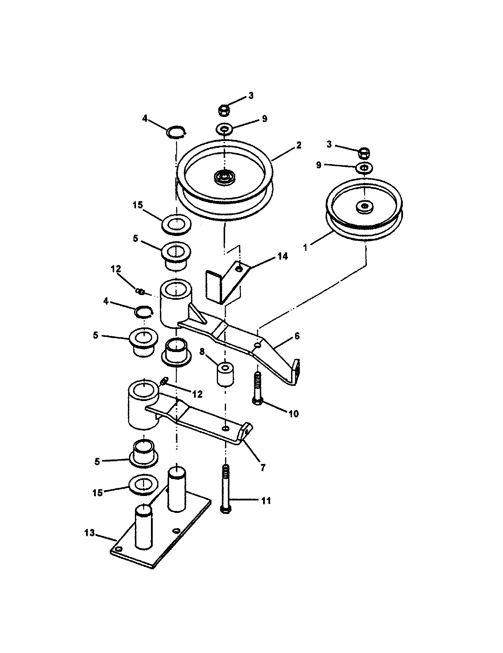 Snapper SPE1250KW 48" deck idler diagram