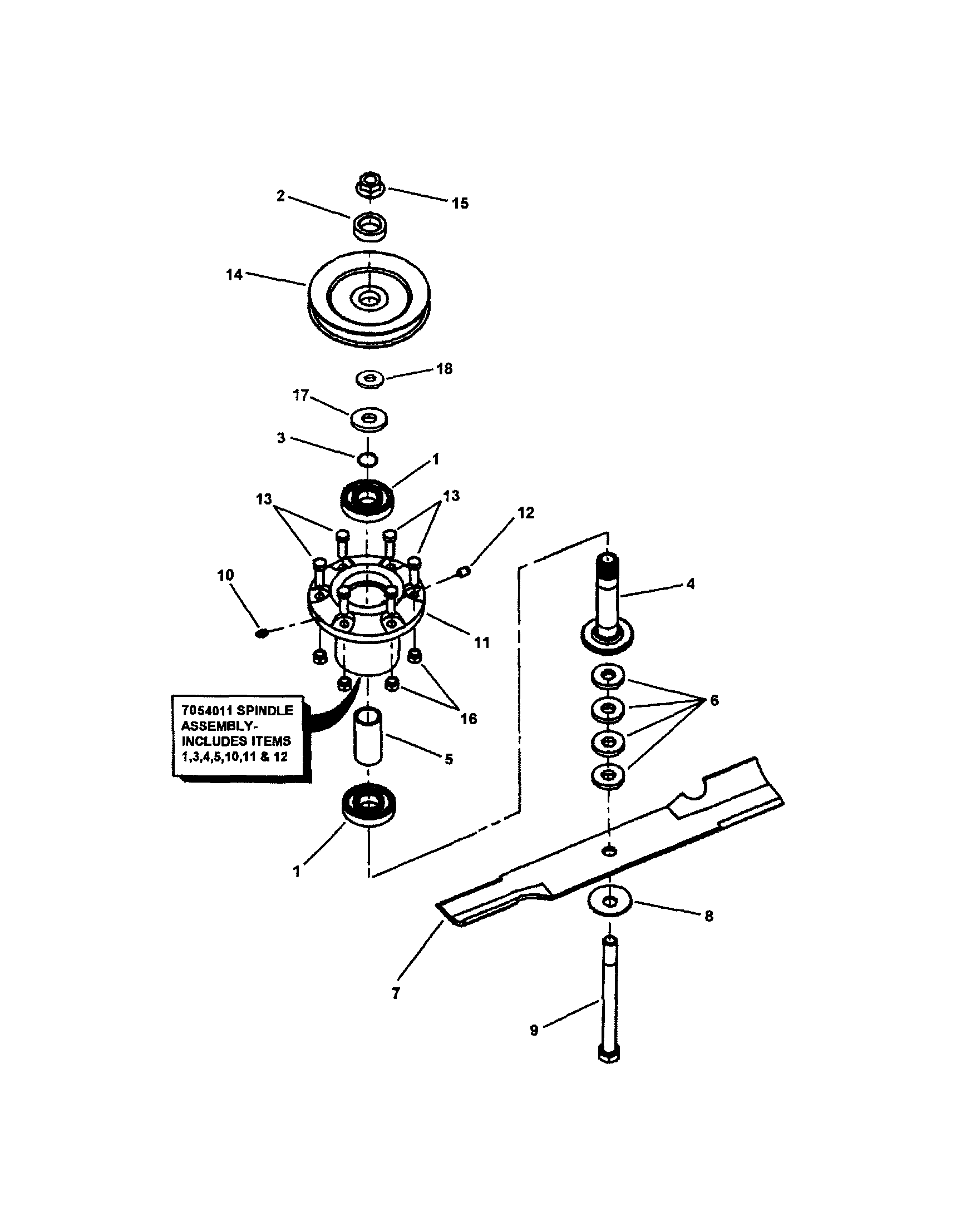 Snapper SPE1250KW cutter housing diagram