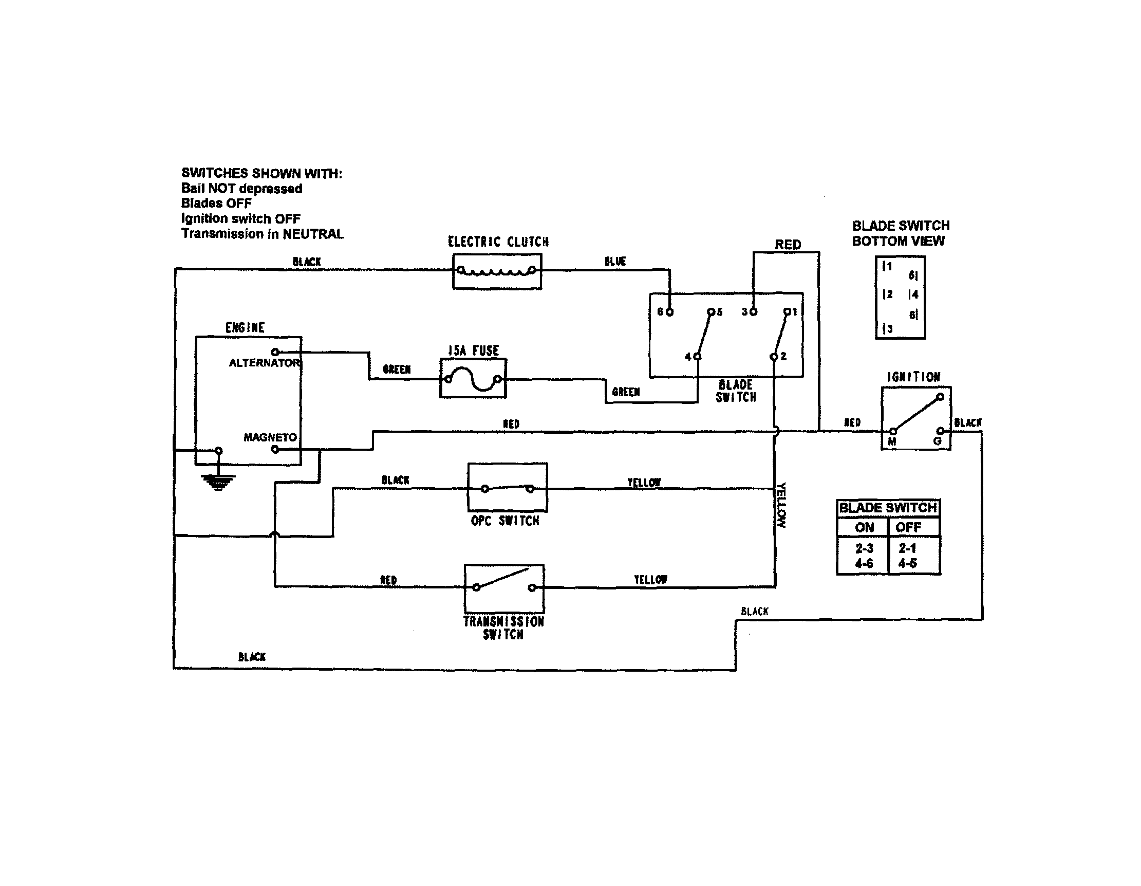 Snapper SPE1250KW wiring (loop handle) diagram