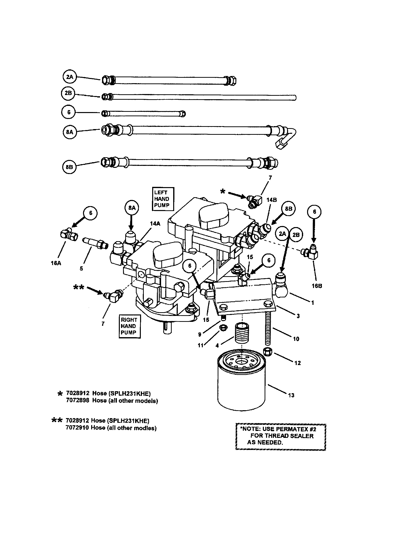 Snapper SPA480-SERIES 1-2 hose diagram