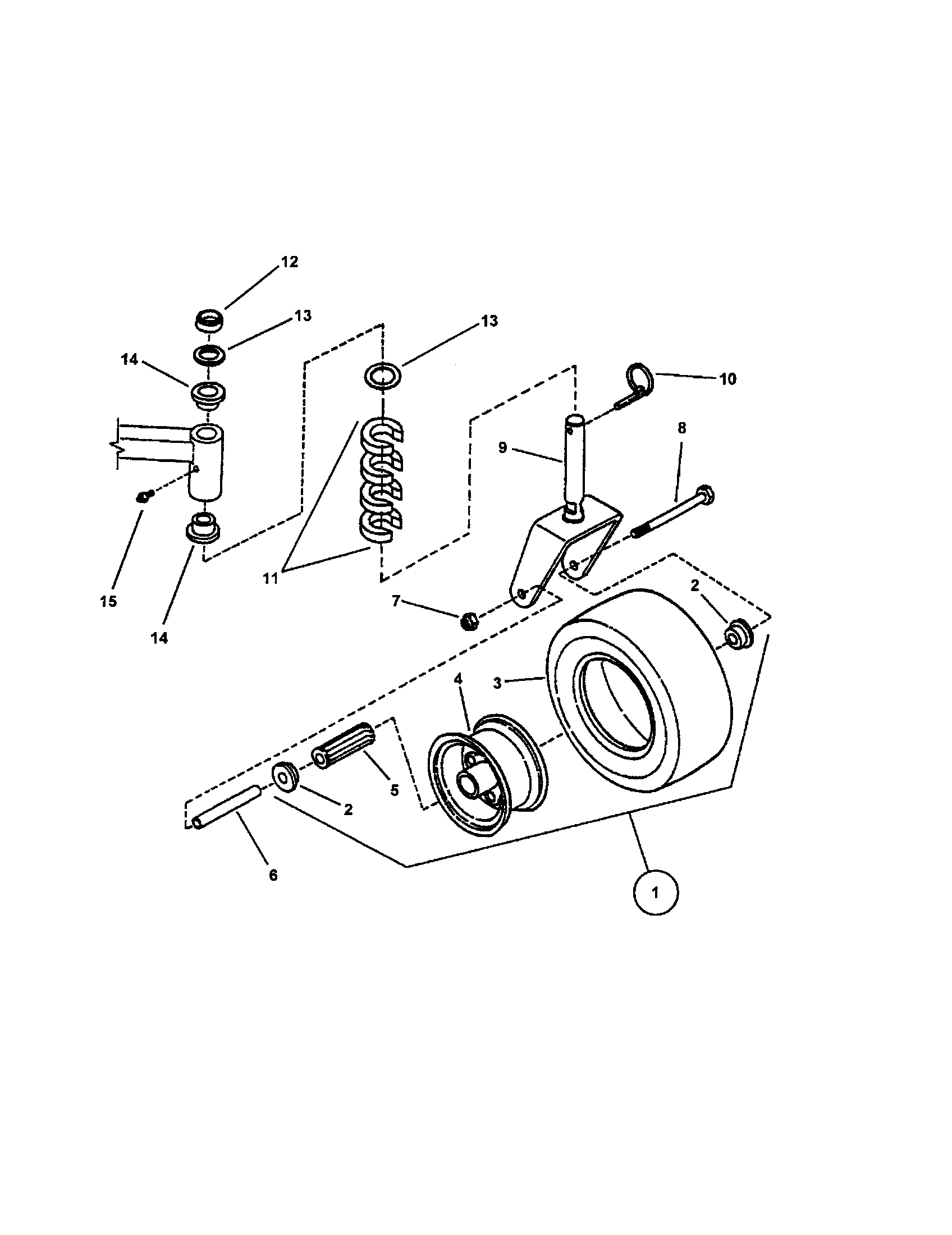 Snapper SPA480-SERIES 1-2 caster, wheel and tire diagram